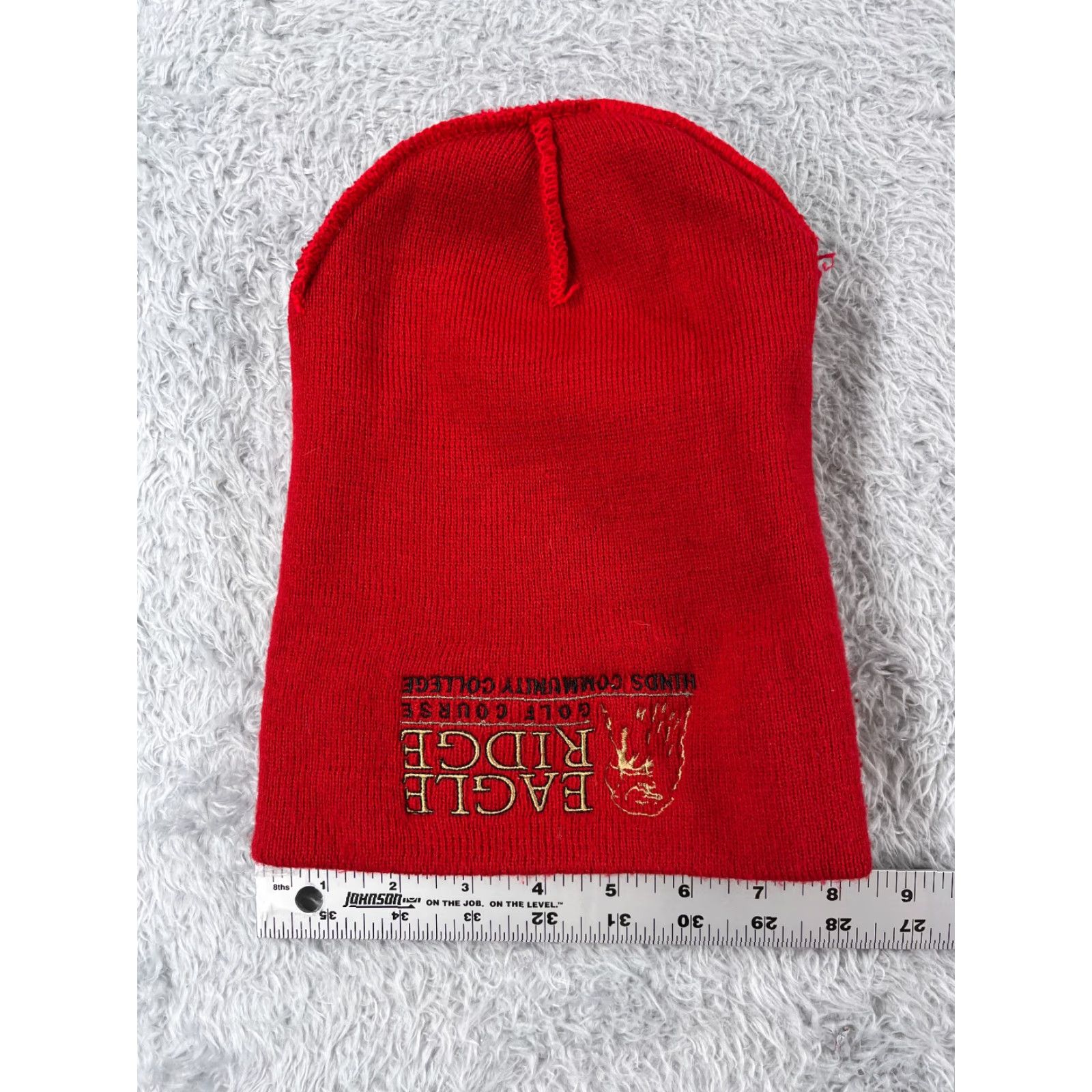 Vintage Eagle Ridge Golf Course Beanie Toque Adult One Size Red Knit 100% Acrylic Golfer Size ONE SIZE - 5 Thumbnail