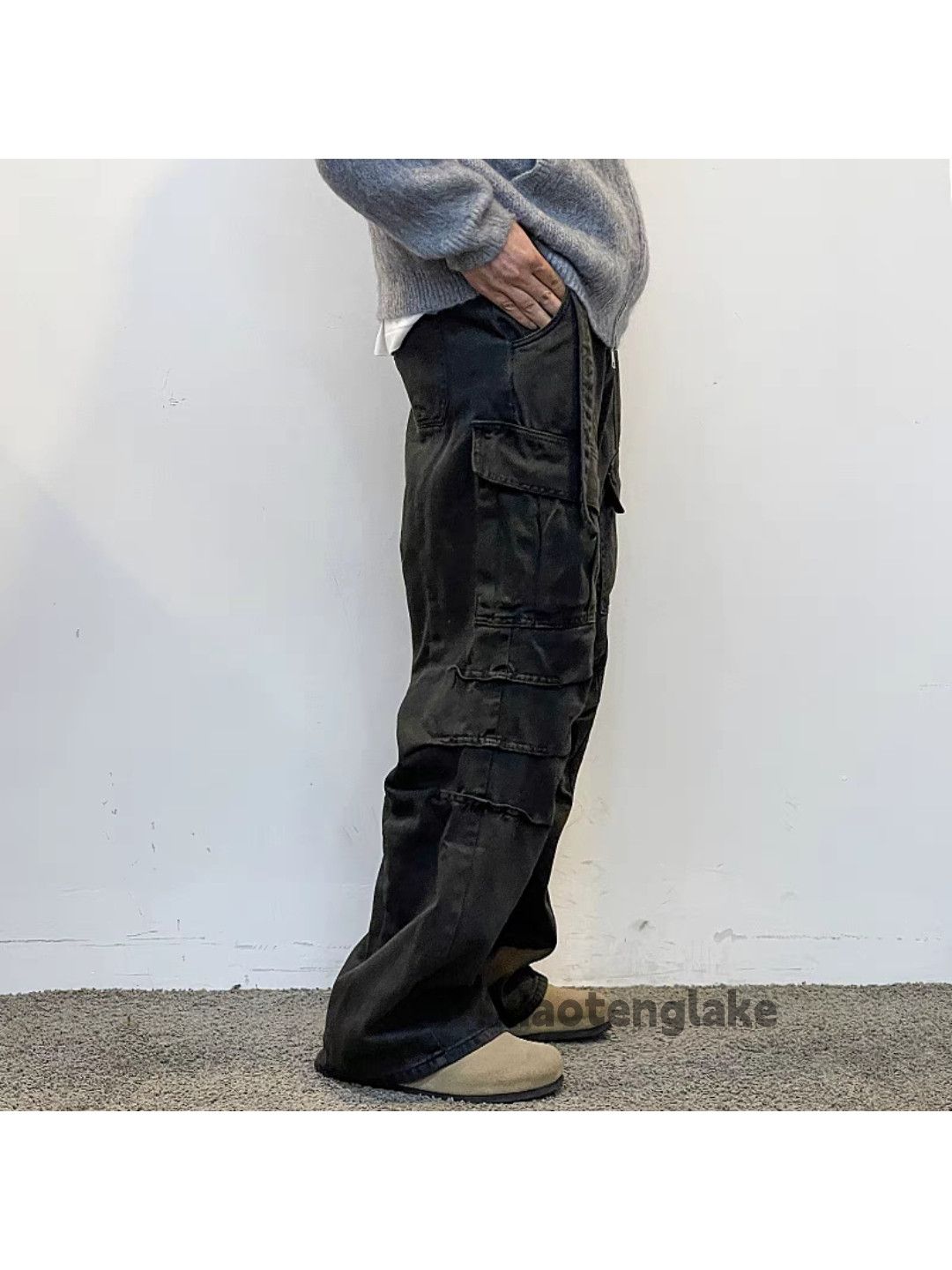 Designer × Japanese Brand × Vintage washed faded utility military loose baggy cargo pants Size US 34 / EU 50 - 2 Thumbnail