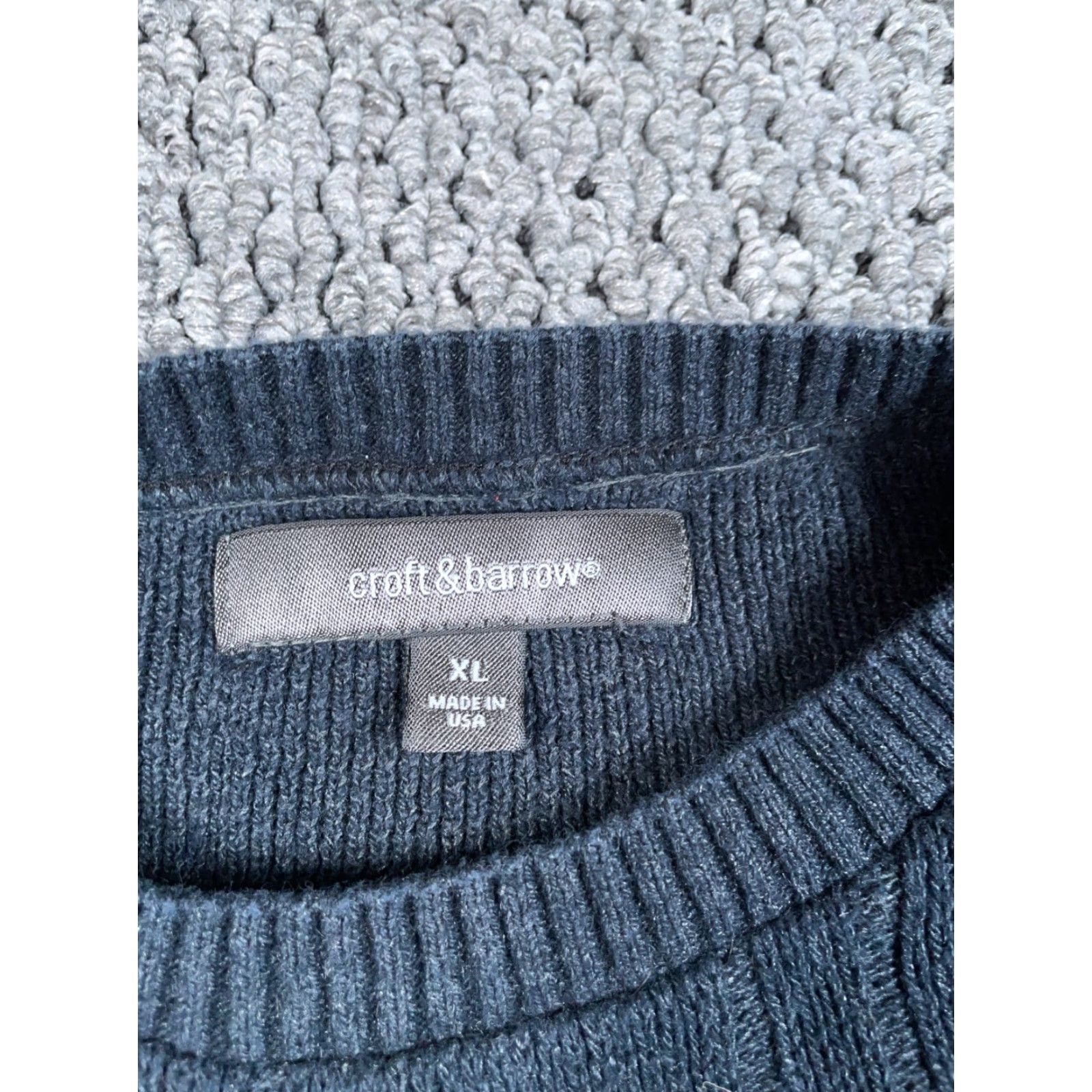 Vintage Vintage VTG Preppy Chunky Geometric Pattern Sweater Adult XL Dark Gray Cotton Knit Size US XL / EU 56 / 4 - 3 Thumbnail