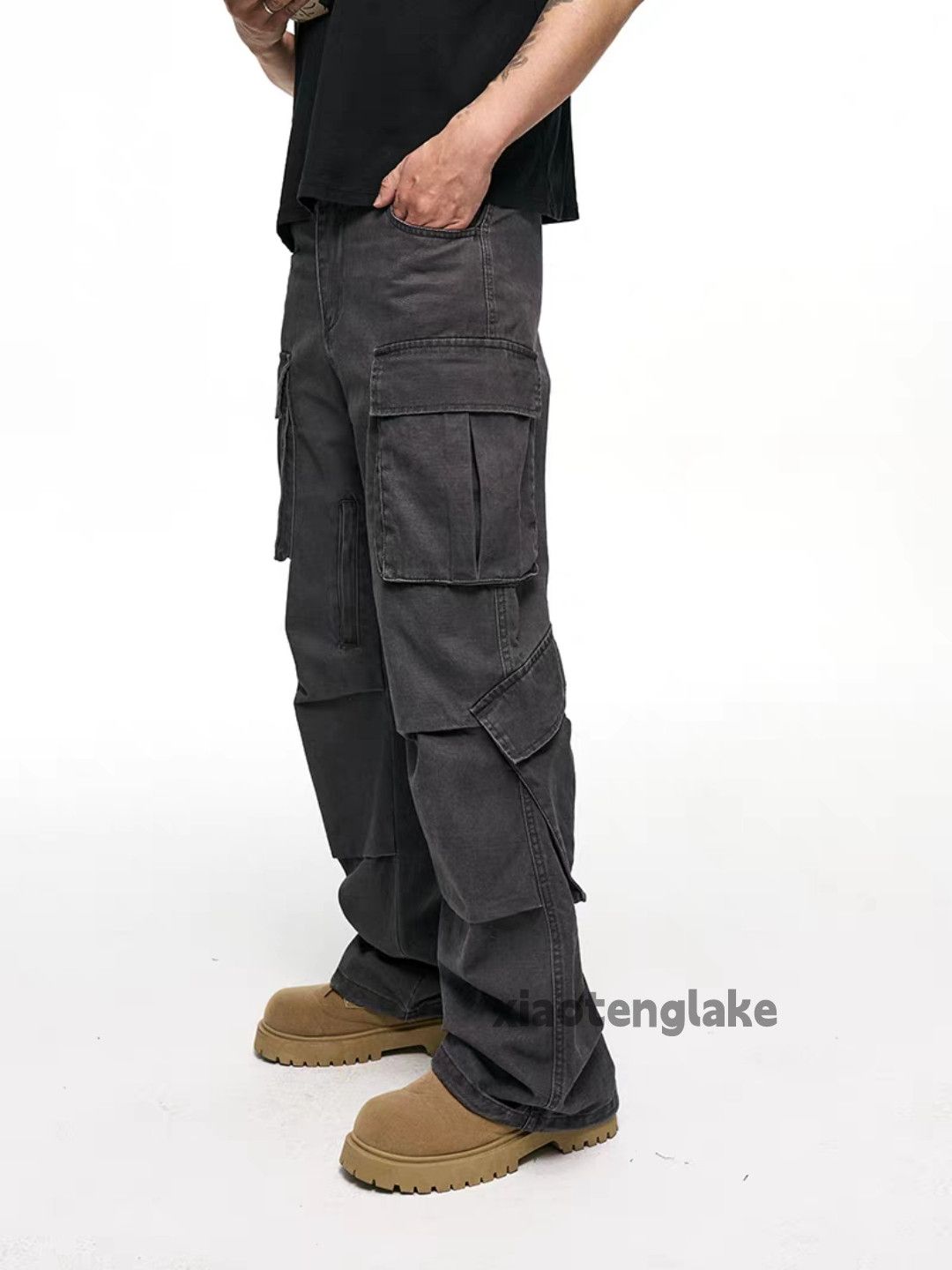 Designer Unisex outdoor utility loose baggy hiphop faded pants Size US 32 / EU 48 - 7 Thumbnail
