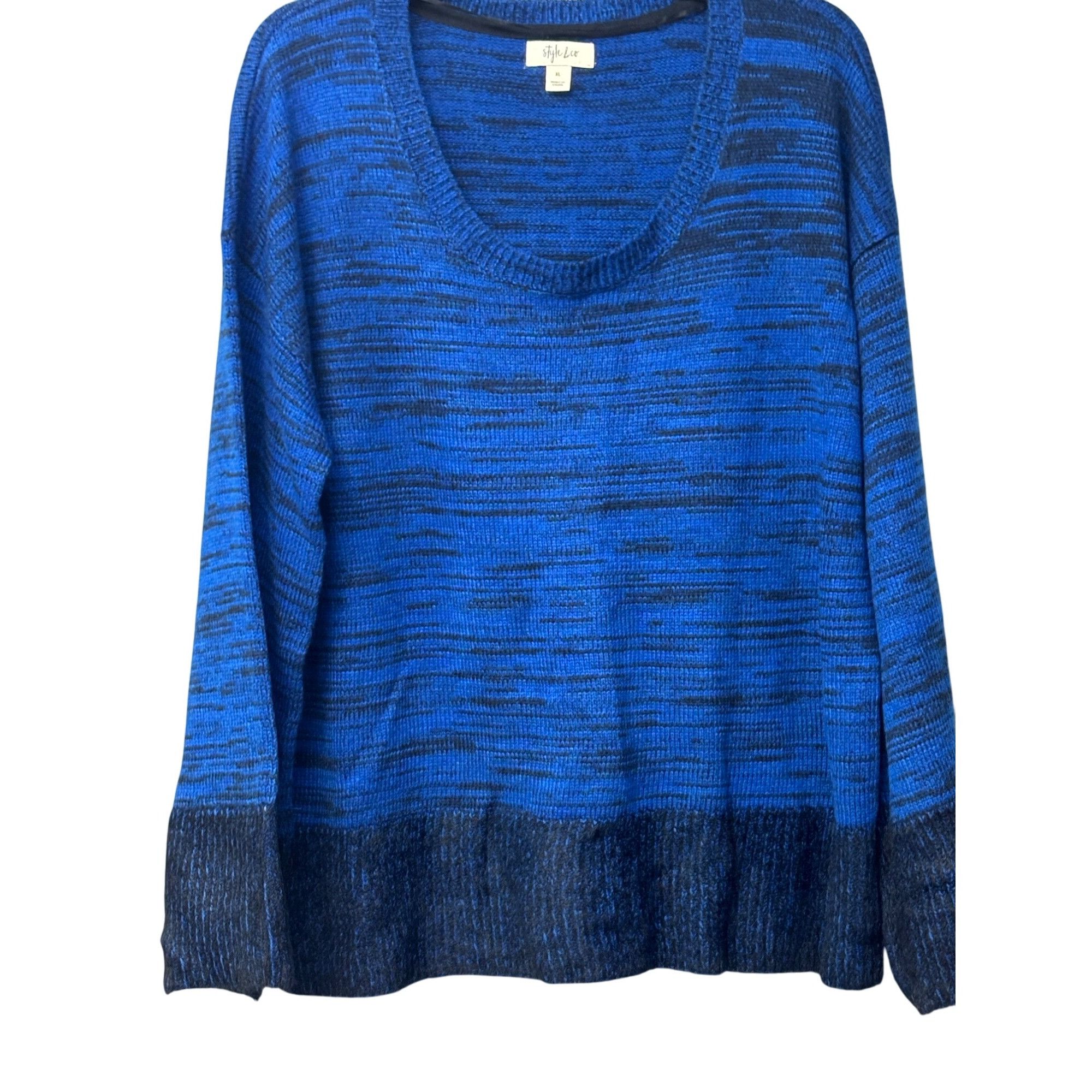 Other Style & Co Marled Colorblocked Sweater, Sea Captain Combo (B Size XL / US 12-14 / IT 48-50 - 3 Thumbnail