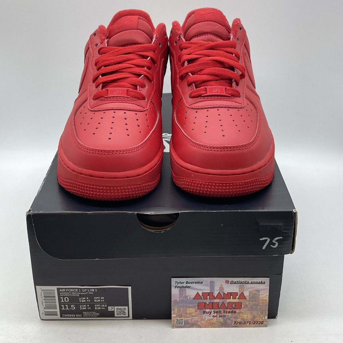 Nike Air Force 1 triple red Size US 10 / EU 43 - 2 Thumbnail