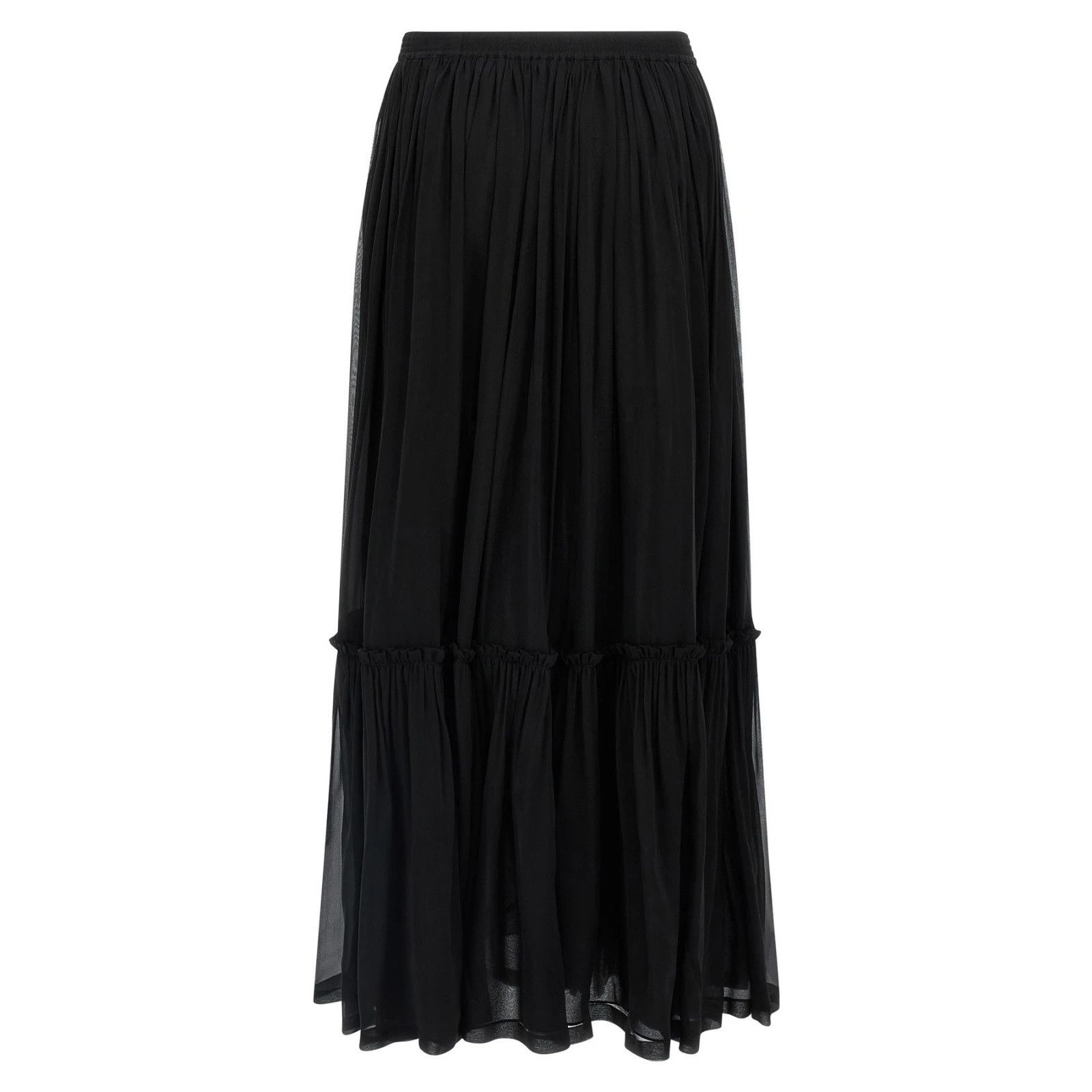 SAINT LAURENT Black Long Silk Skirt New & Authentic (Women's