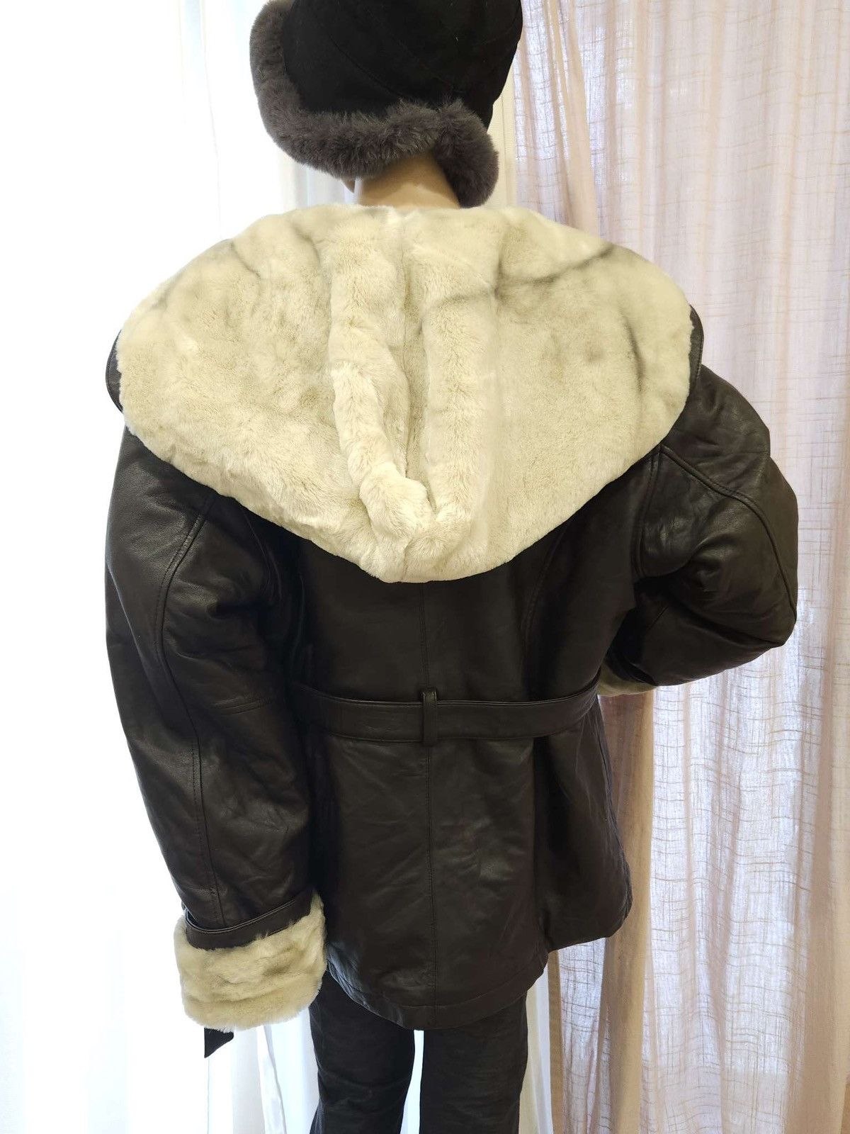 Vintage × Wilsons Leather Genuine Leather Oversized Hooded Coat & Faux Fur By Wilsons. Size L / US 10 / IT 46 - 5 Thumbnail