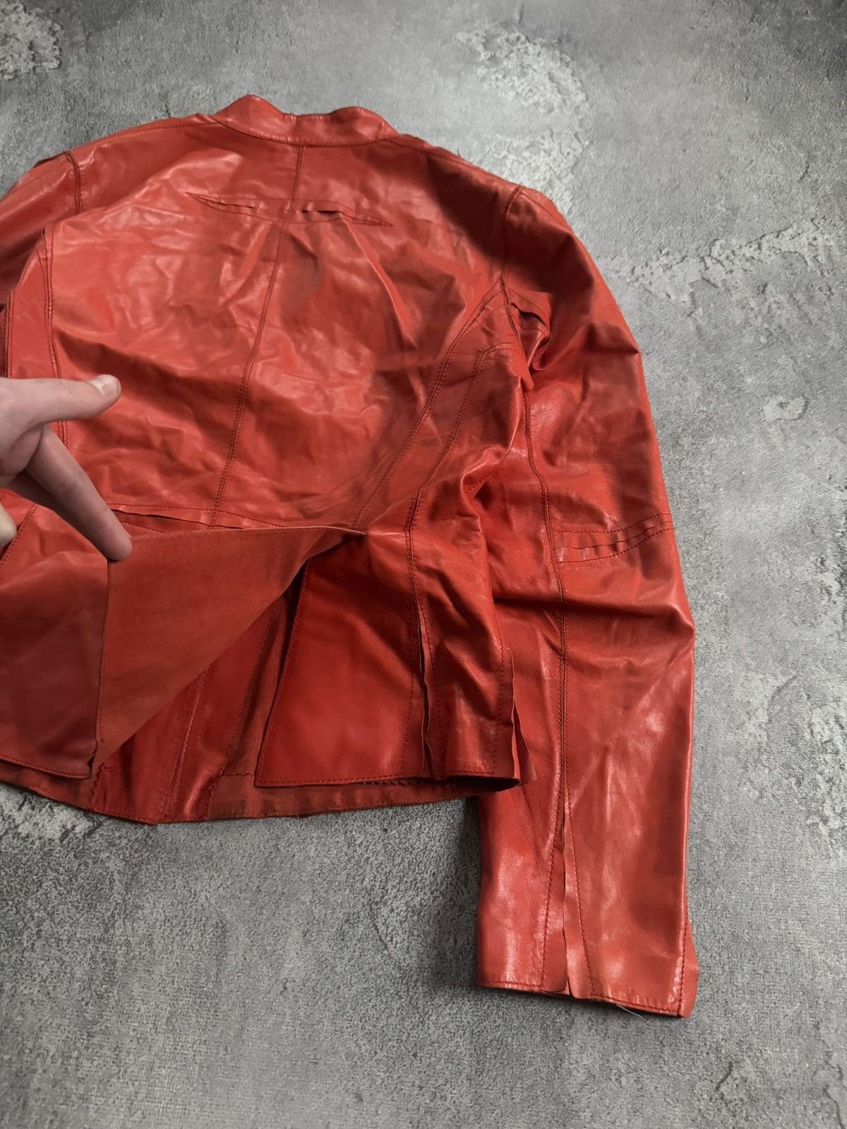 Genuine Leather Sylvie Schimmel 40size france 🇫🇷 leather Avantgarde jacket Size M / US 6-8 / IT 42-44 - 15 Thumbnail