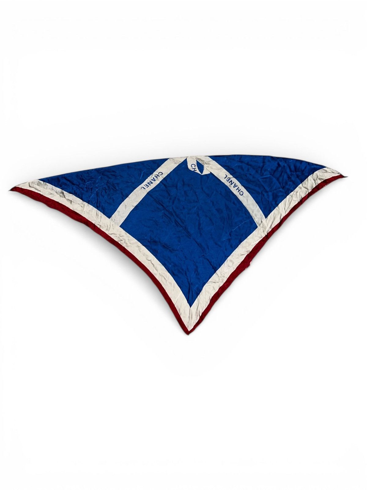 Chanel 90s Geometric Logo Print Red/White/Blue Silk Scarf Size ONE SIZE - 2 Thumbnail