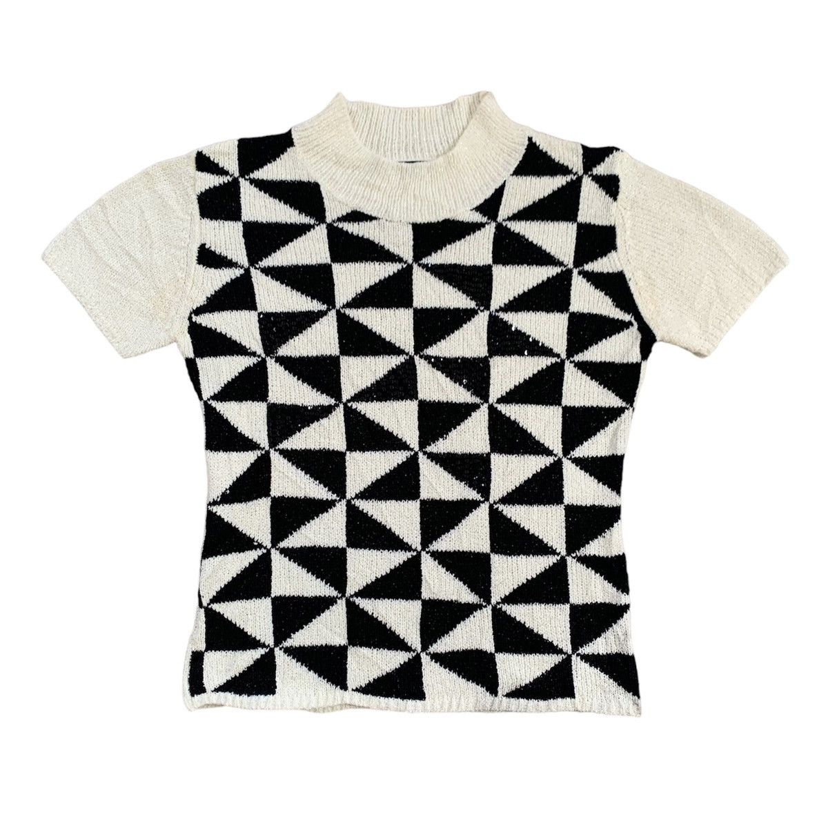 Designer Christian Aujard Paris Blink Diamond Design Knit Top Size S / US 4 / IT 40 - 1 Thumbnail