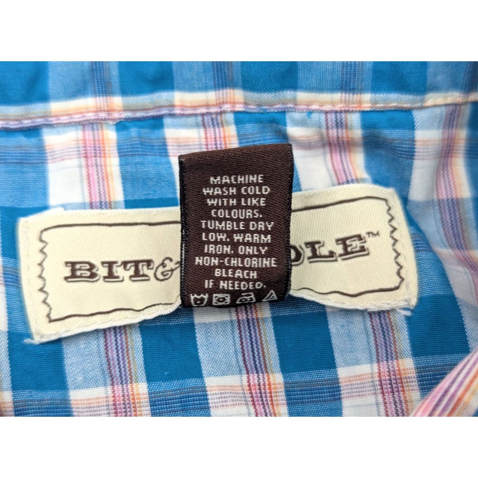 Pinko Bit & Bridle Western Shirt Women L Teal Plaid Long Sleeve Pearlsnap Embroidered Easy Care Wrinkle Resistant Casual Vintage: No Size L / US 10 / IT 46 - 5 Thumbnail