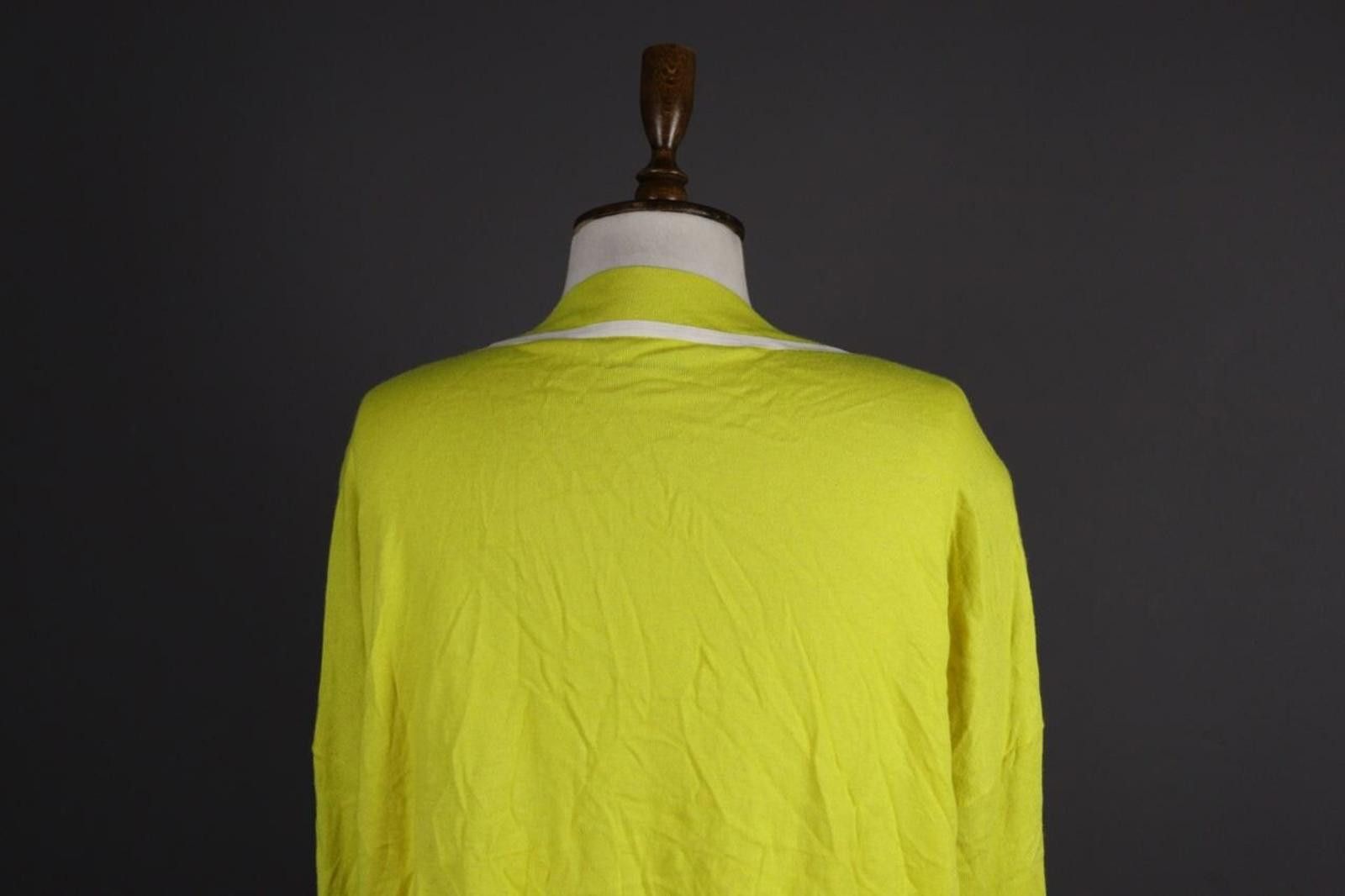 Designer Marc Cain Sports Yellow Knit Relaxed Sweater Size L Size L / US 10 / IT 46 - 5 Thumbnail