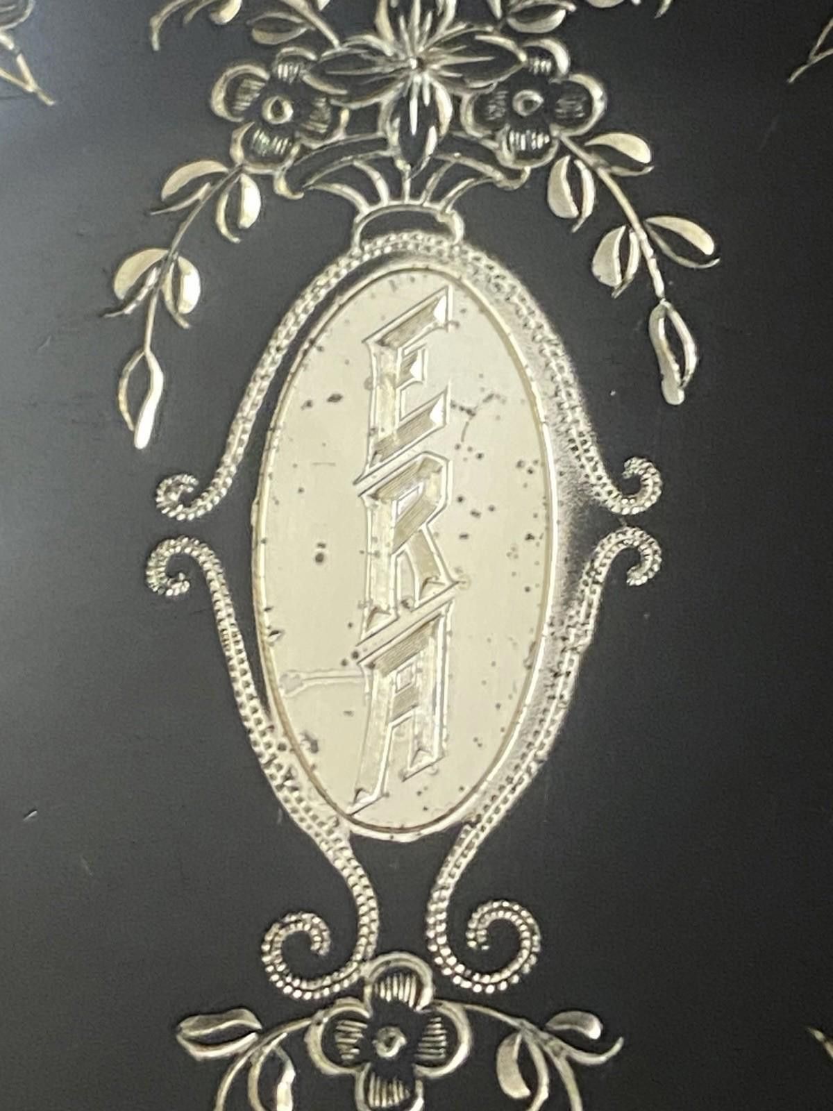 Other 925 Sterling Silver Enamel Floral Etch “ERA” Cigarette Case Size ONE SIZE - 2 Thumbnail