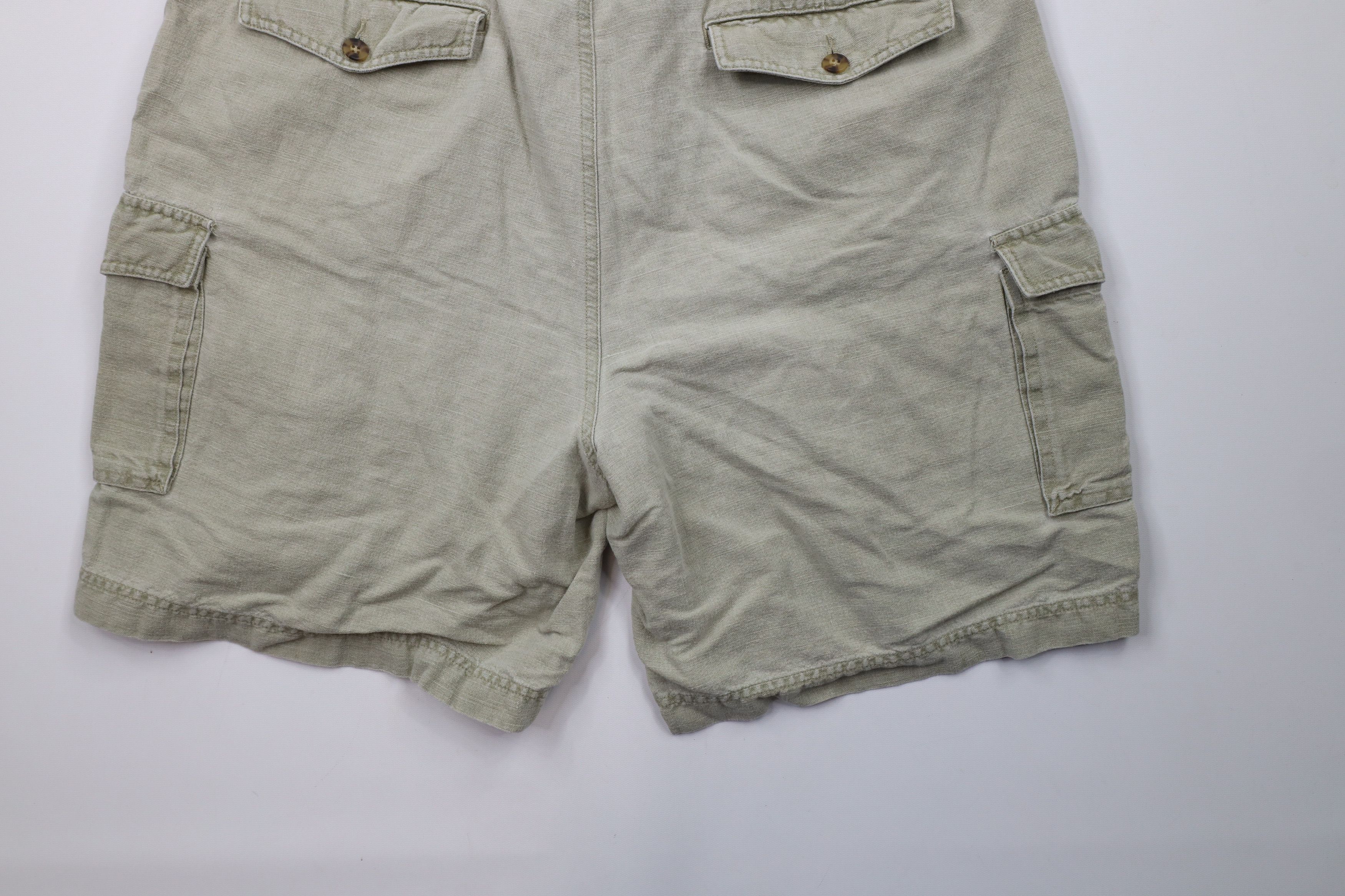 L.L. Bean × Vintage Vintage 90s LL Bean Above Knee Cargo Shorts Light Green Size US 38 / EU 54 - 10 Thumbnail