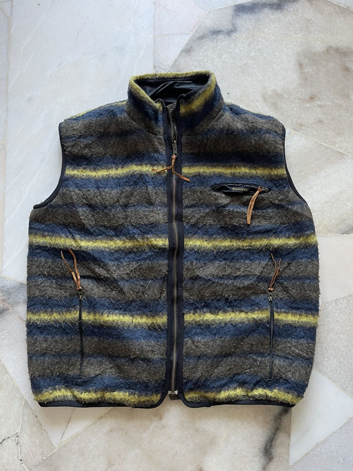 Kapital Kountry Kapital Reversible Wool/Nylon Stripe Vest Size US XL / EU 56 / 4 - 1 Thumbnail