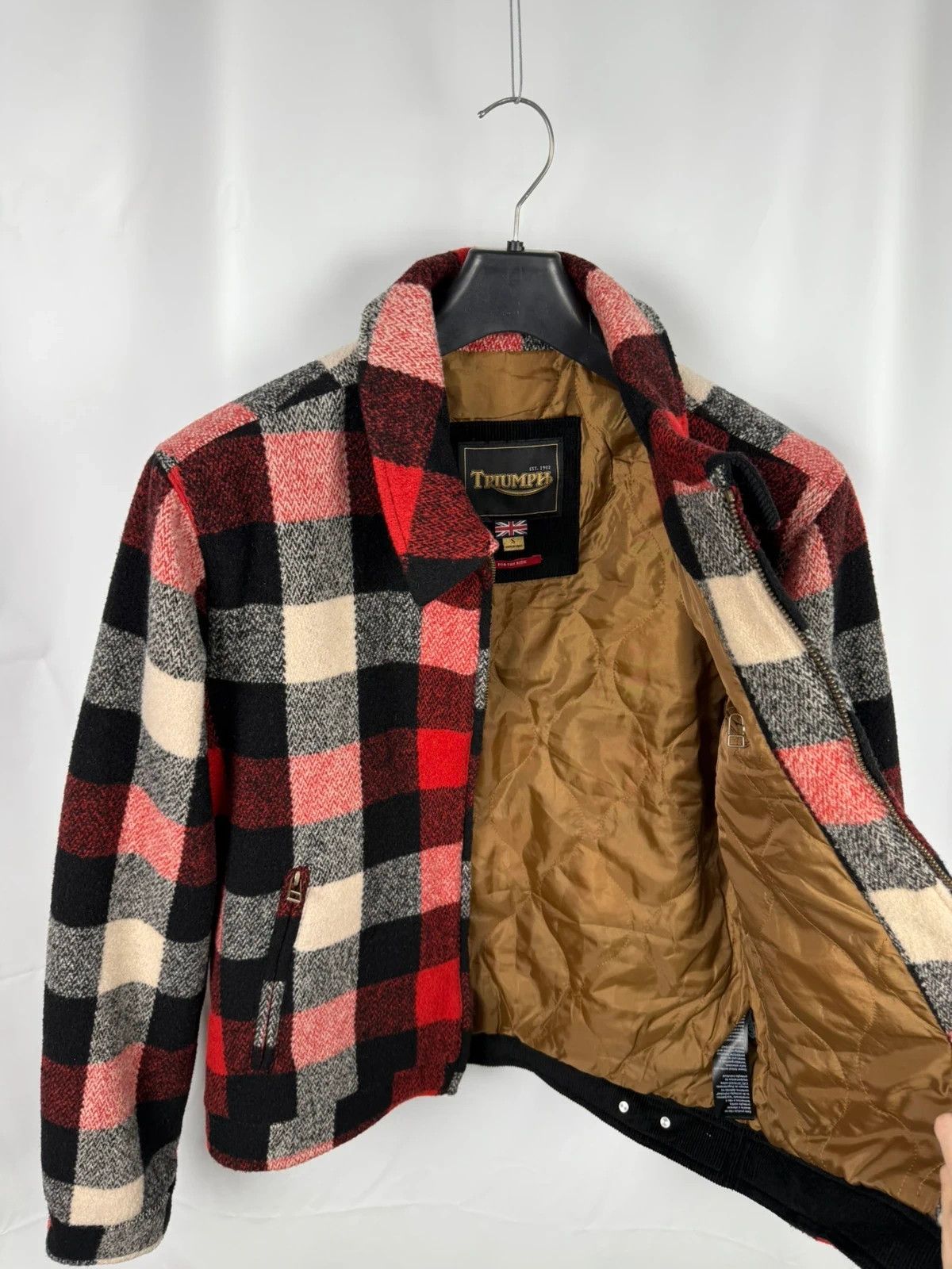 Other Triumph Motorcycles Plaid Wool Bomber Jacket size S Size US S / EU 44-46 / 1 - 11 Thumbnail