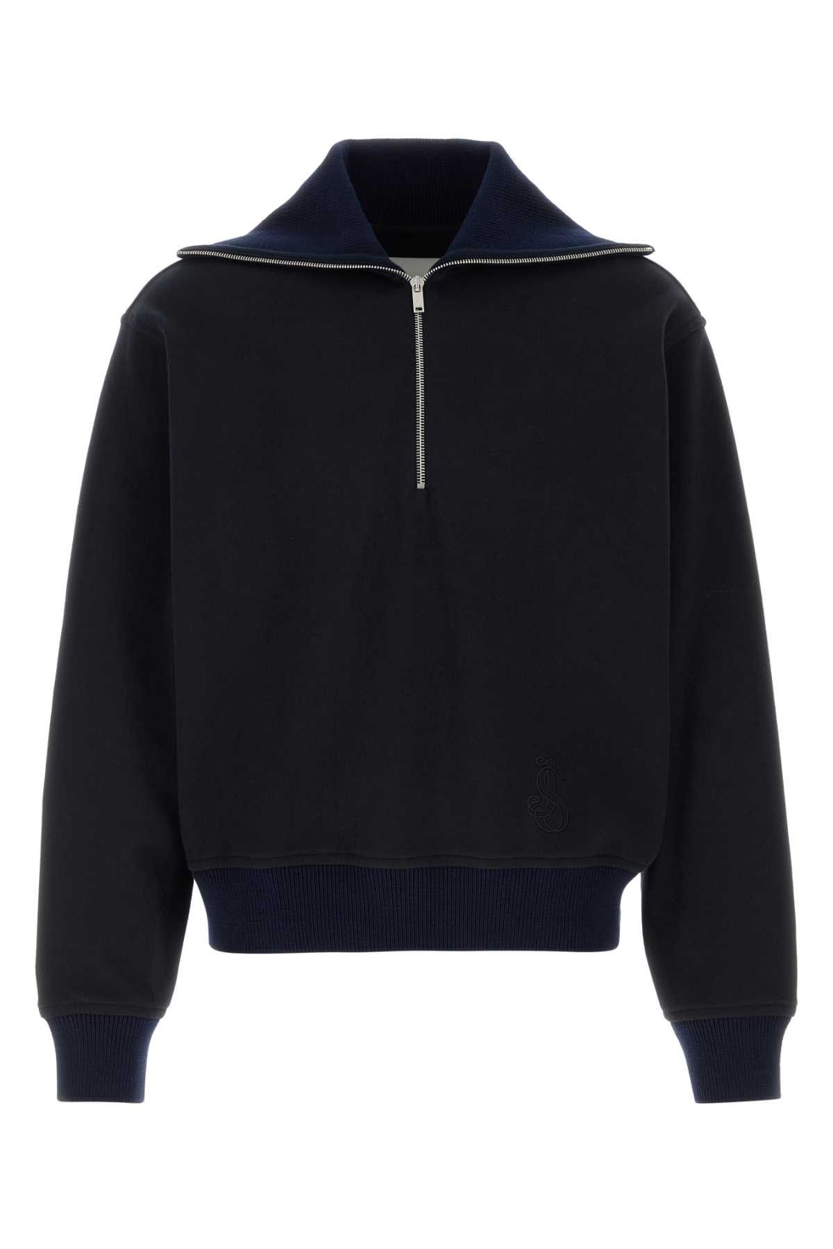 Jil Sander Navy Blue Cotton Sweatshirt Size US XL / EU 56 / 4 - 1 Thumbnail