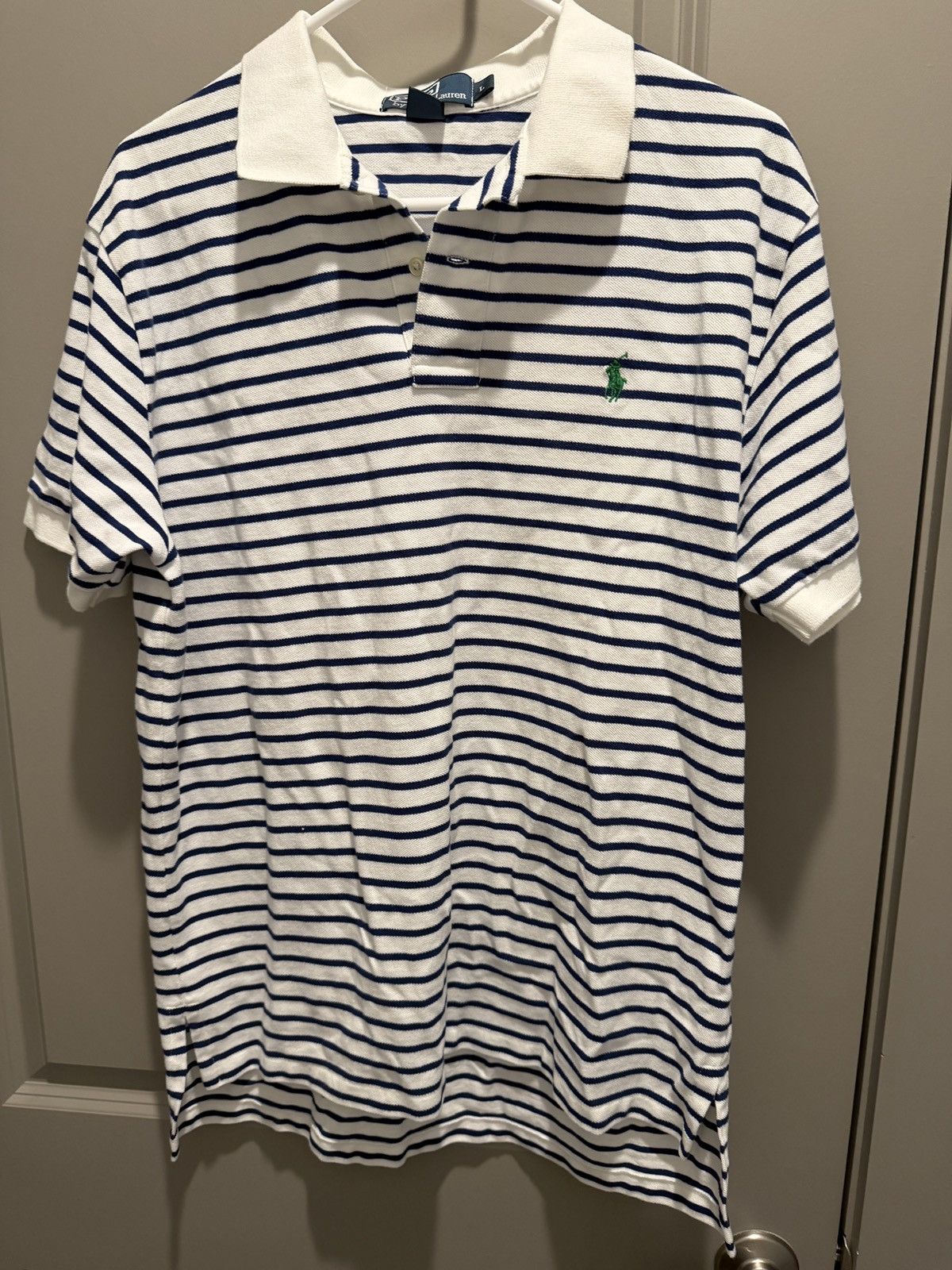 Polo Ralph Lauren Vintage Ralph Lauren white and blue polo shirt Size US L / EU 52-54 / 3 - 1 Thumbnail