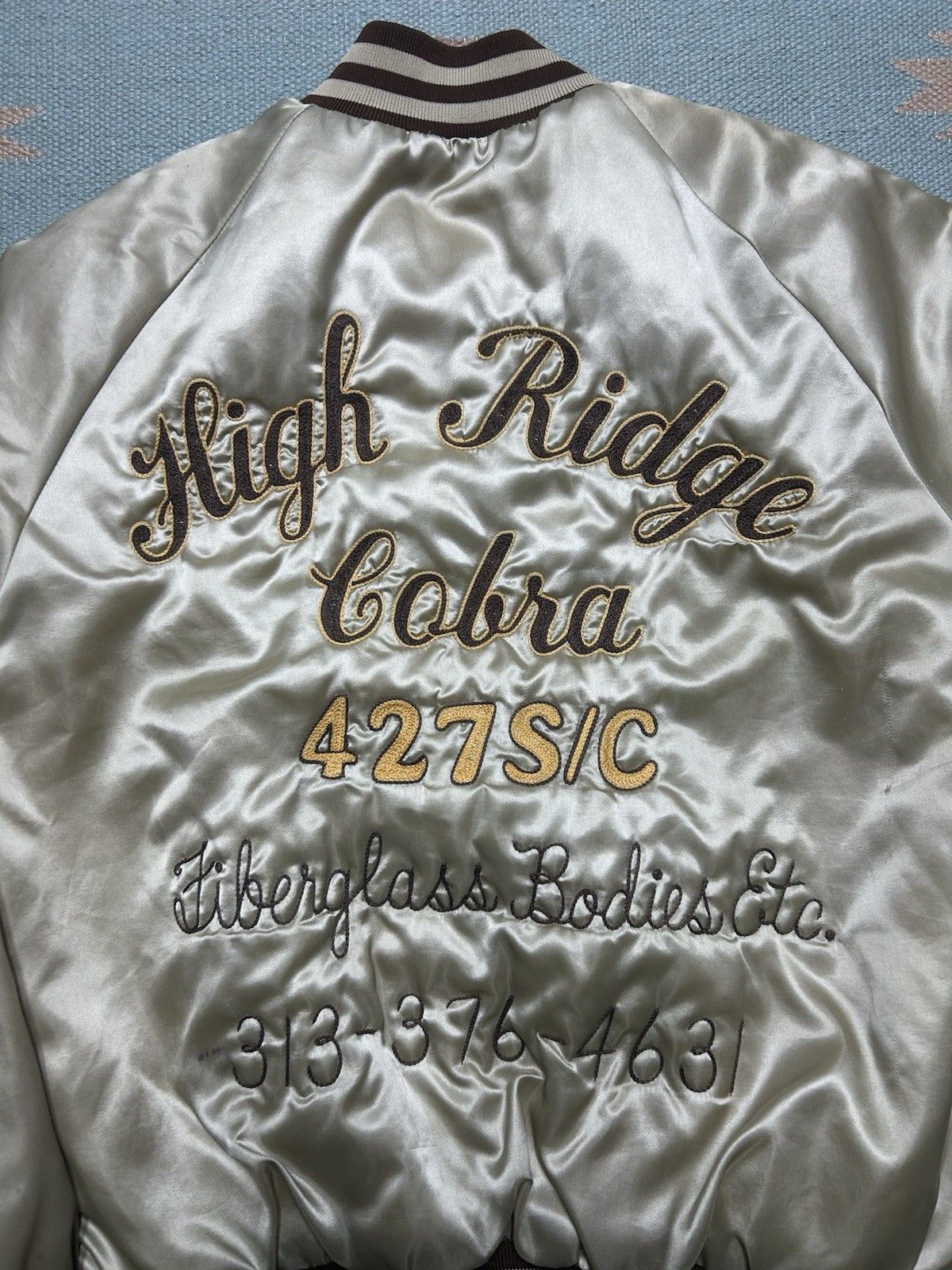 Vintage satin jacket Shelby cobra muscle car chainstitch Detroit M Size US M / EU 48-50 / 2 - 2 Thumbnail