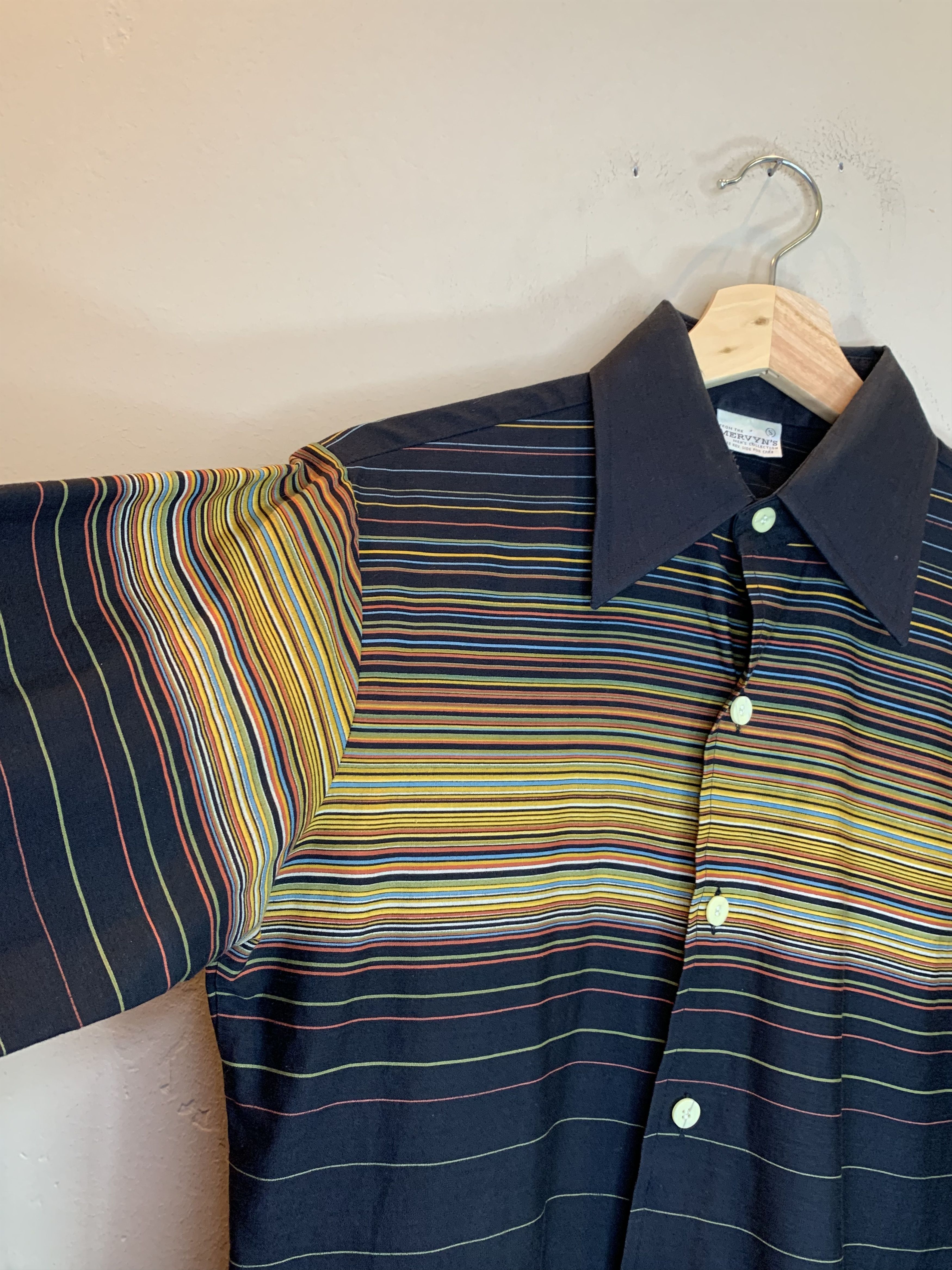 Vintage *RARE* Vintage 70’s Mervyn’s Gradient Stripe Button Shirt Size US S / EU 44-46 / 1 - 4 Thumbnail
