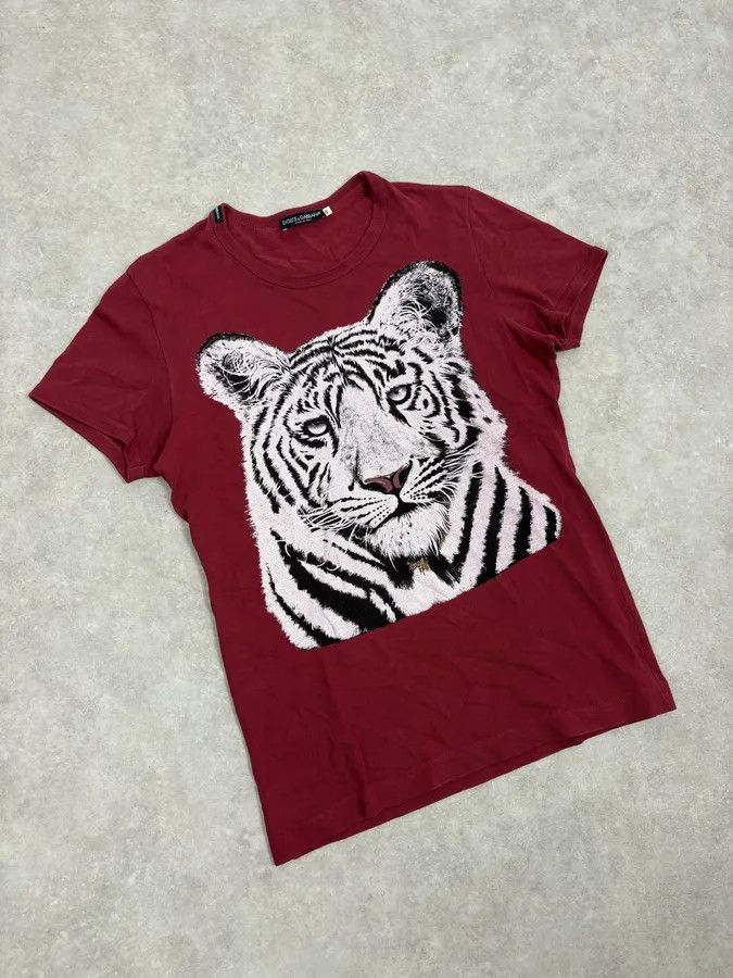 Dolce & Gabbana AW2004 Dolce & Gabbana Red White Tiger T-Shirt Size US S / EU 44-46 / 1 - 5 Thumbnail