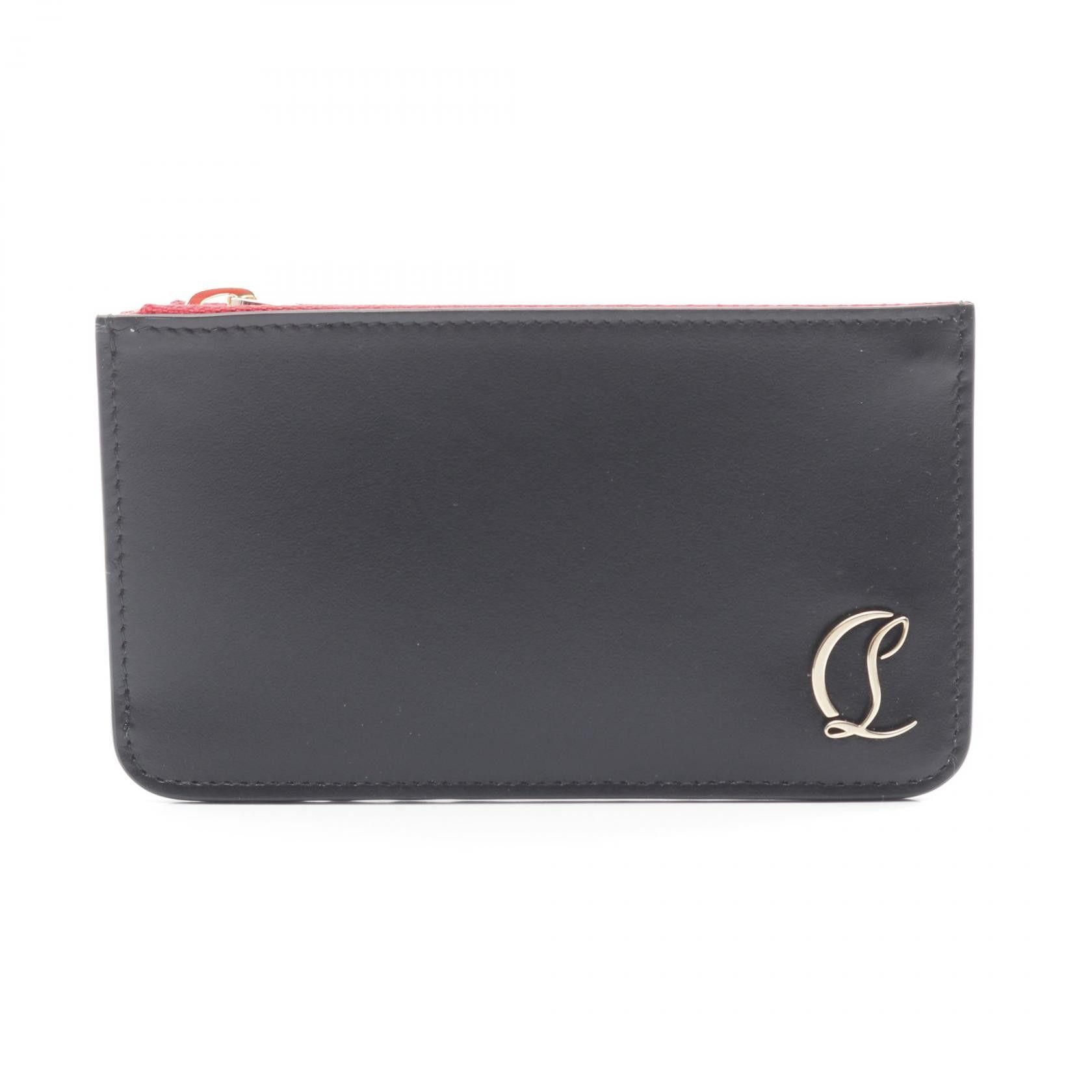 Christian Louboutin Christian Louboutin LOUBI54 ZIPPED CARD HOLDER Leather Card Holder Leather Card Case 3235111CM6S DUTY FREE for USA