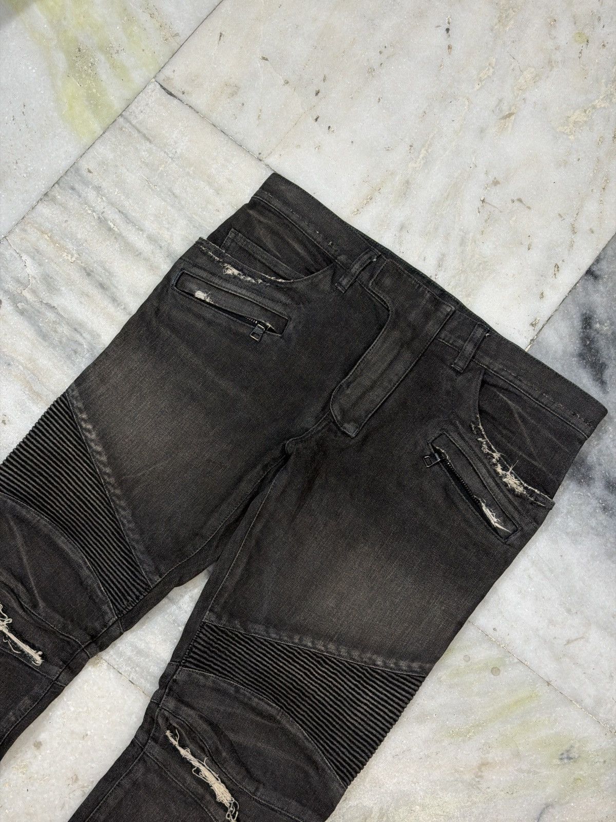 Balmain Balmain paris black Biker jeans Size US 33 - 24 Thumbnail