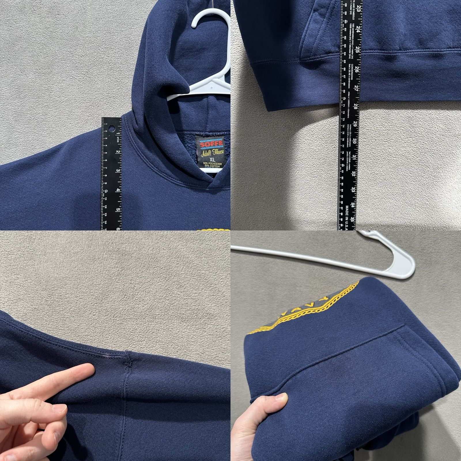 Soffe VINTAGE Soffe Navy Sweatshirt Mens XL Blue USA Pullover Fleece Pockets Lasting All Seasons Sweatshirt Mens XL Blue USA Size US XL / EU 56 / 4 - 8 Thumbnail