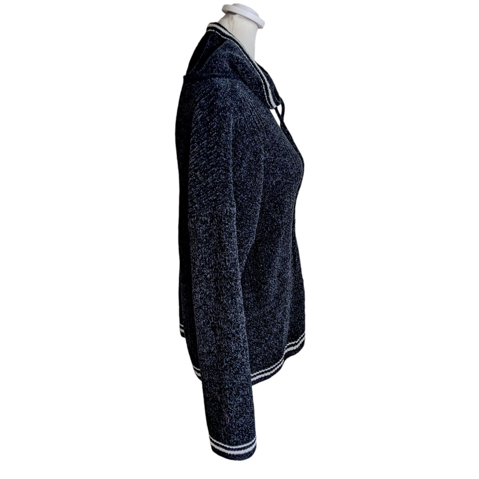 Rachel Zoe Rachel Zoe Black Striped Cowl Neck Knit Sweater XL Size XL / US 12-14 / IT 48-50 - 3 Thumbnail