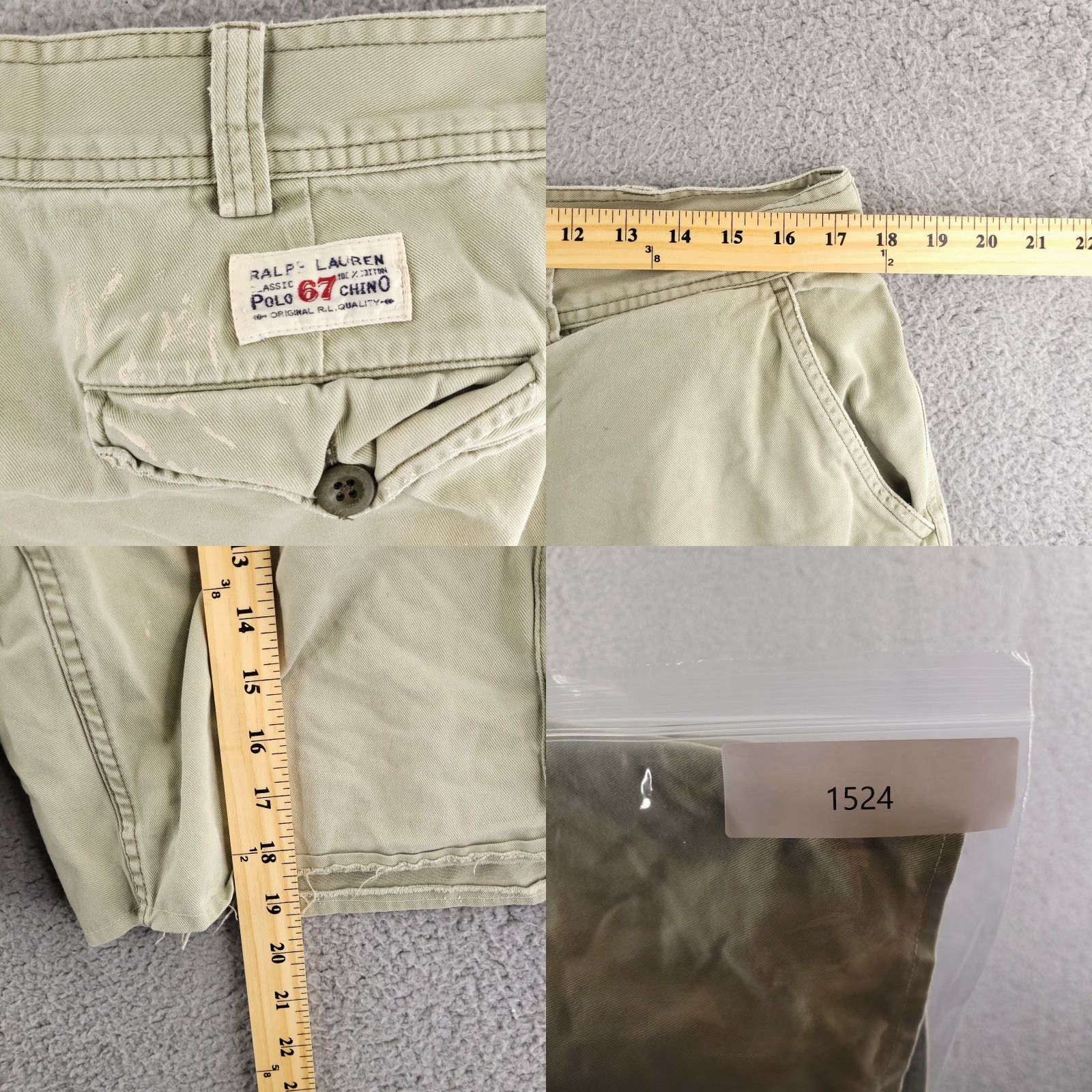 Polo Ralph Lauren VINTAGE Polo Ralph Lauren Cargo Shorts Mens 35 Mint Green Distressed Baggy Cotton Solid 90s Mens Size US S / EU 44-46 / 1 - 8 Thumbnail