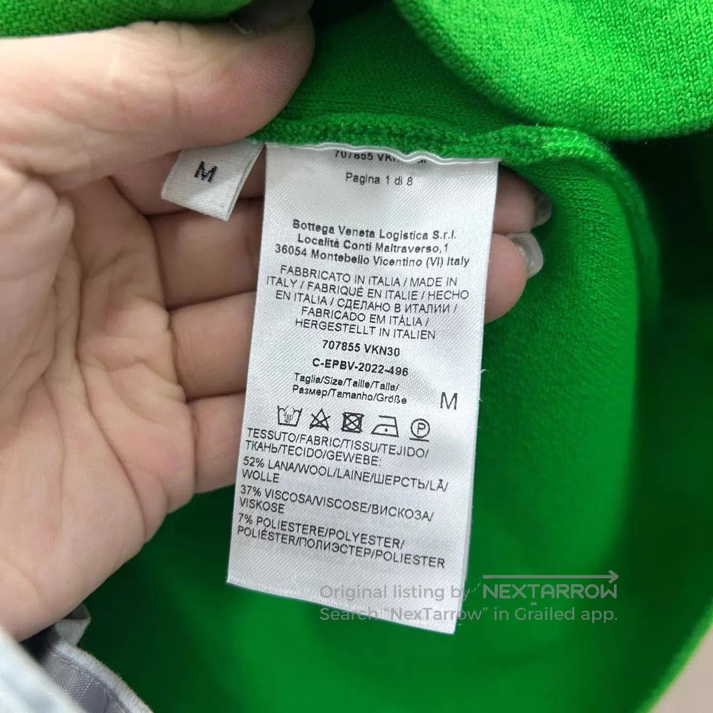 Bottega Veneta Green Hooded Sweatshirt with Drawstrings. Size US M / EU 48-50 / 2 - 4 Thumbnail