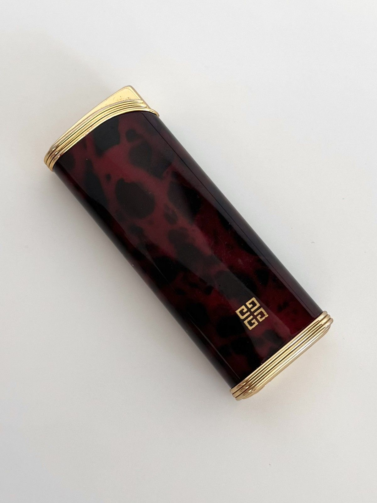 ★ ELEGANCE ART DECO DARK RED GOLD GIVENCHY LIGHTER
