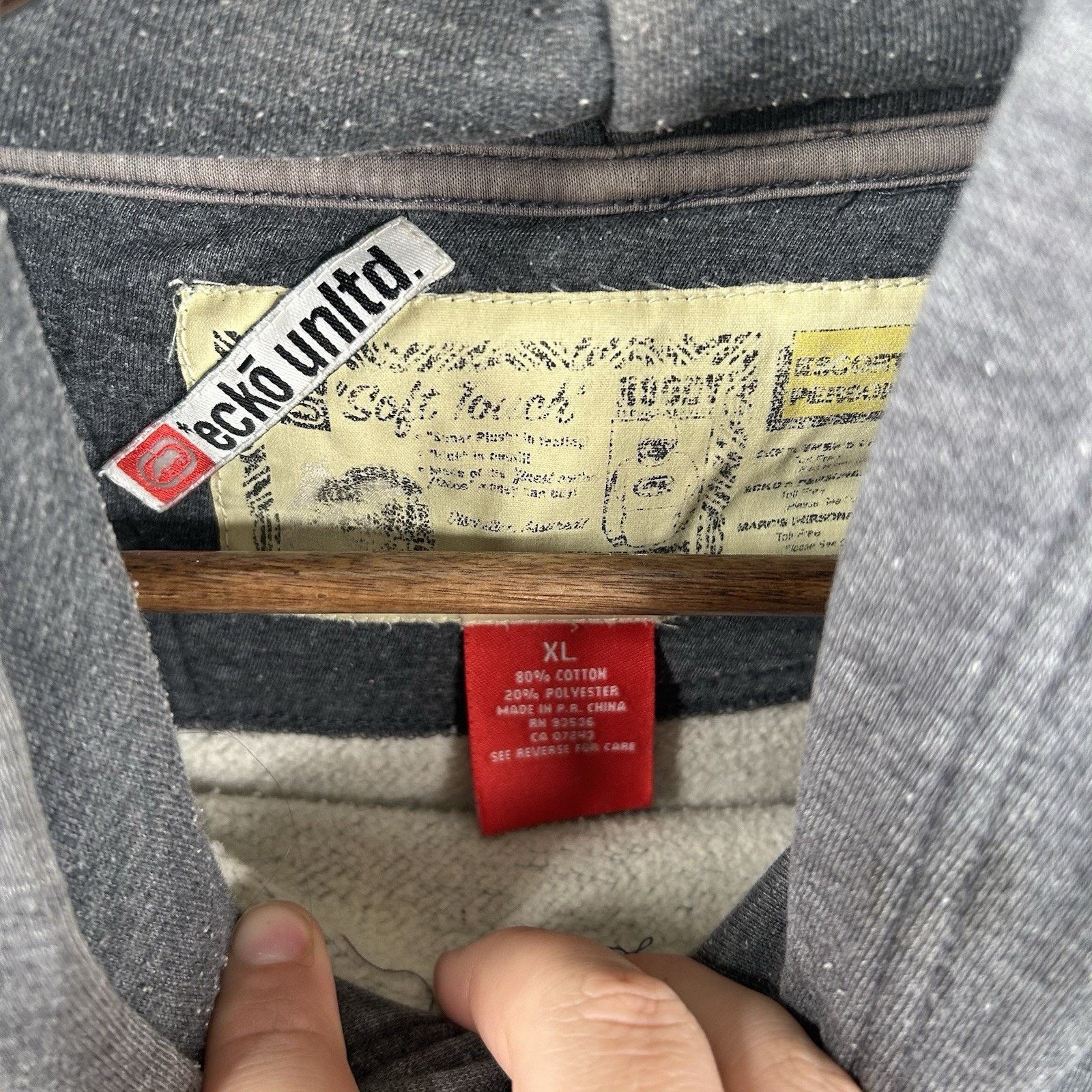 Ecko Unltd. Vintage Y2K Gray ECKO Unltd Oversized Hoodie Size X-Large Size US XL / EU 56 / 4 - 9 Thumbnail