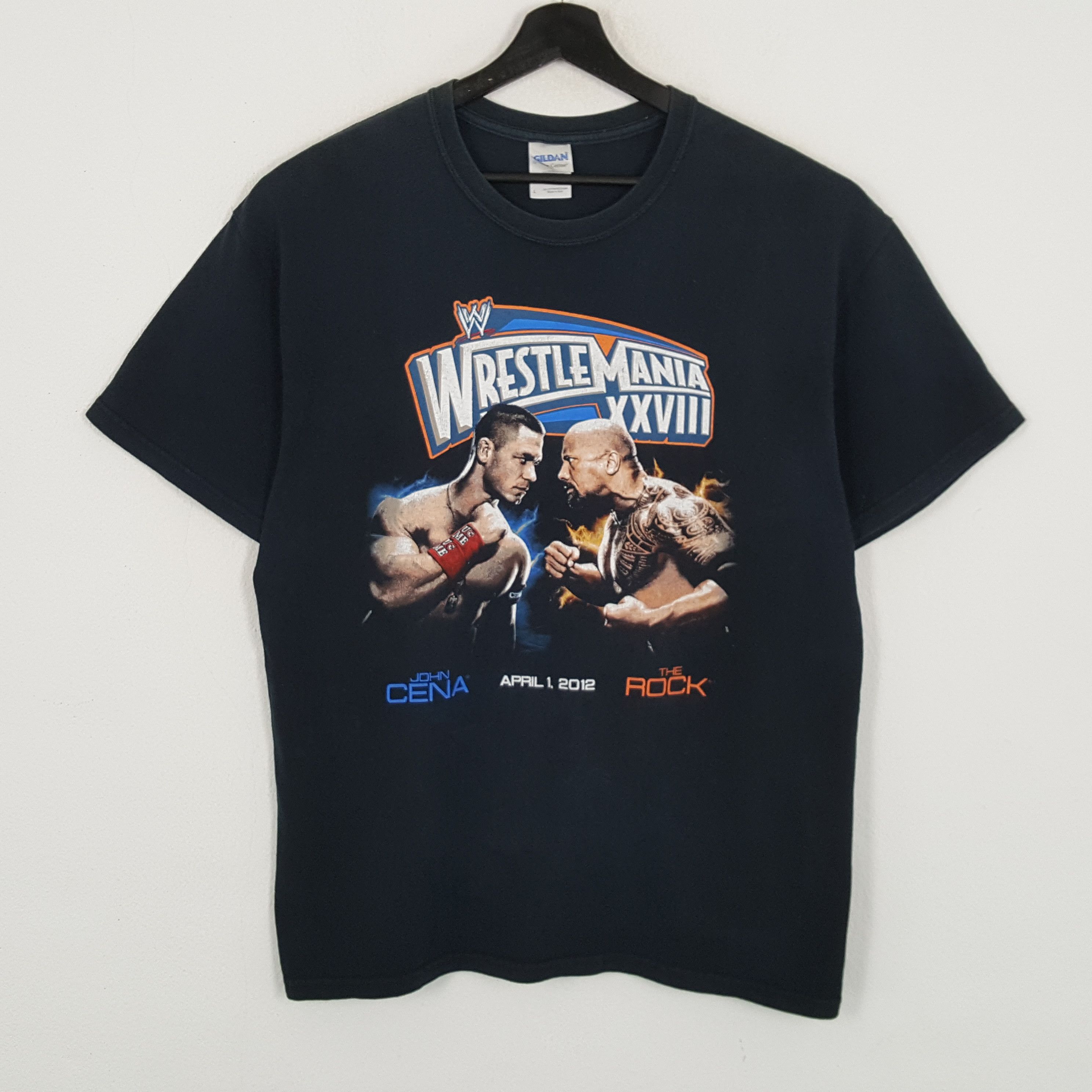 Vintage × WWE WWE JOHN CENA x THE ROCK Wrestle Mania Tshirt Size US L / EU 52-54 / 3 - 1 Thumbnail