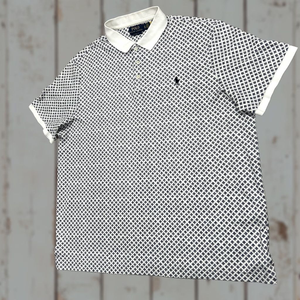 Polo Ralph Lauren Polo Ralph Lauren Shirt Mens XL Classic Fit Blue White Geometric Short Sleeve Size US XL / EU 56 / 4 - 1 Thumbnail