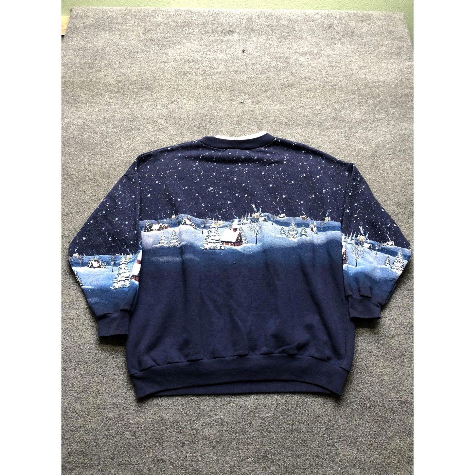 Vintage VINTAGE Artisans Sweatshirt Mens 2XL Blue Christmas Angel Winter Scene Graphic Size US XXL / EU 58 / 5 - 5 Thumbnail