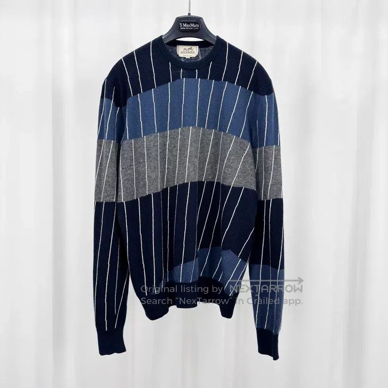 Hermes Hermes Vertical striped cashmere knitted sweater Size US M / EU 48-50 / 2 - 1 Thumbnail