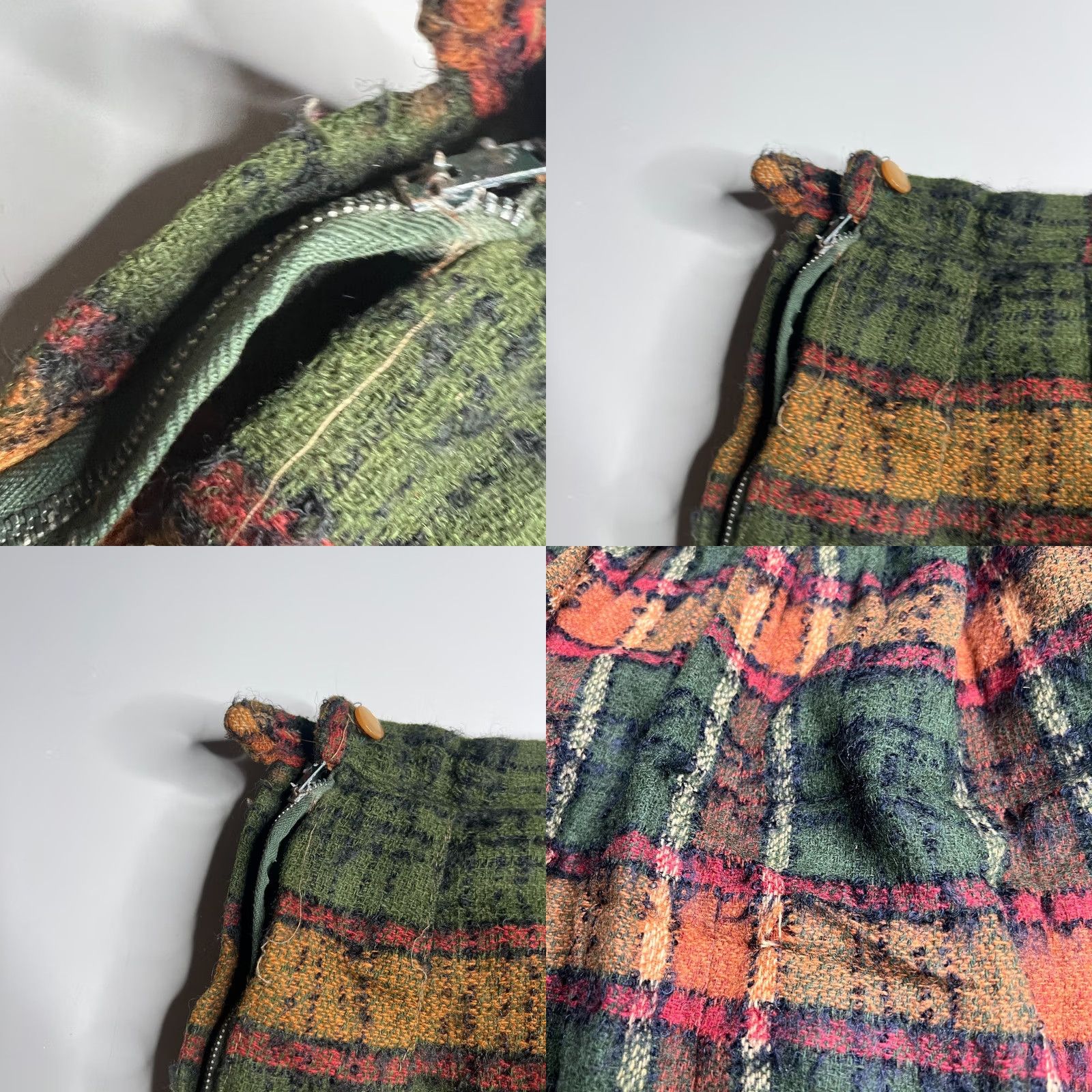 Vintage VINTAGE 1940s Wool Plaid Skirt UNIONMADE ACWA Falcon Zipper USA Wool Pattern Plaid Skirt AS-IS Women/Men? Size 28" / US 6 / IT 42 - 8 Thumbnail