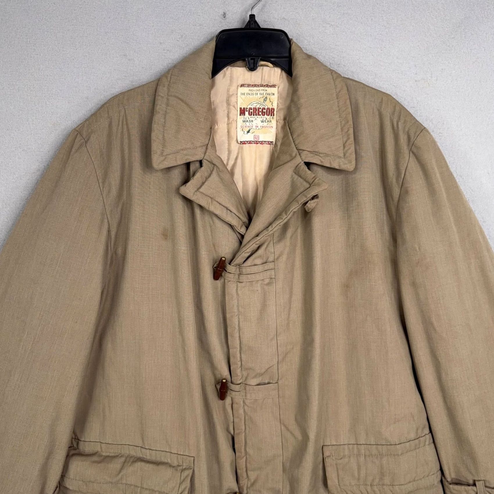 McGregor VINTAGE McGregor Coat Mens 42 Beige Cotton Quilted Zip Toggle Lined USA Coat Mens 42 Beige Cotton Quilted Zip Toggle Lined USA Size US XS / EU 42 / 0 - 2 Thumbnail