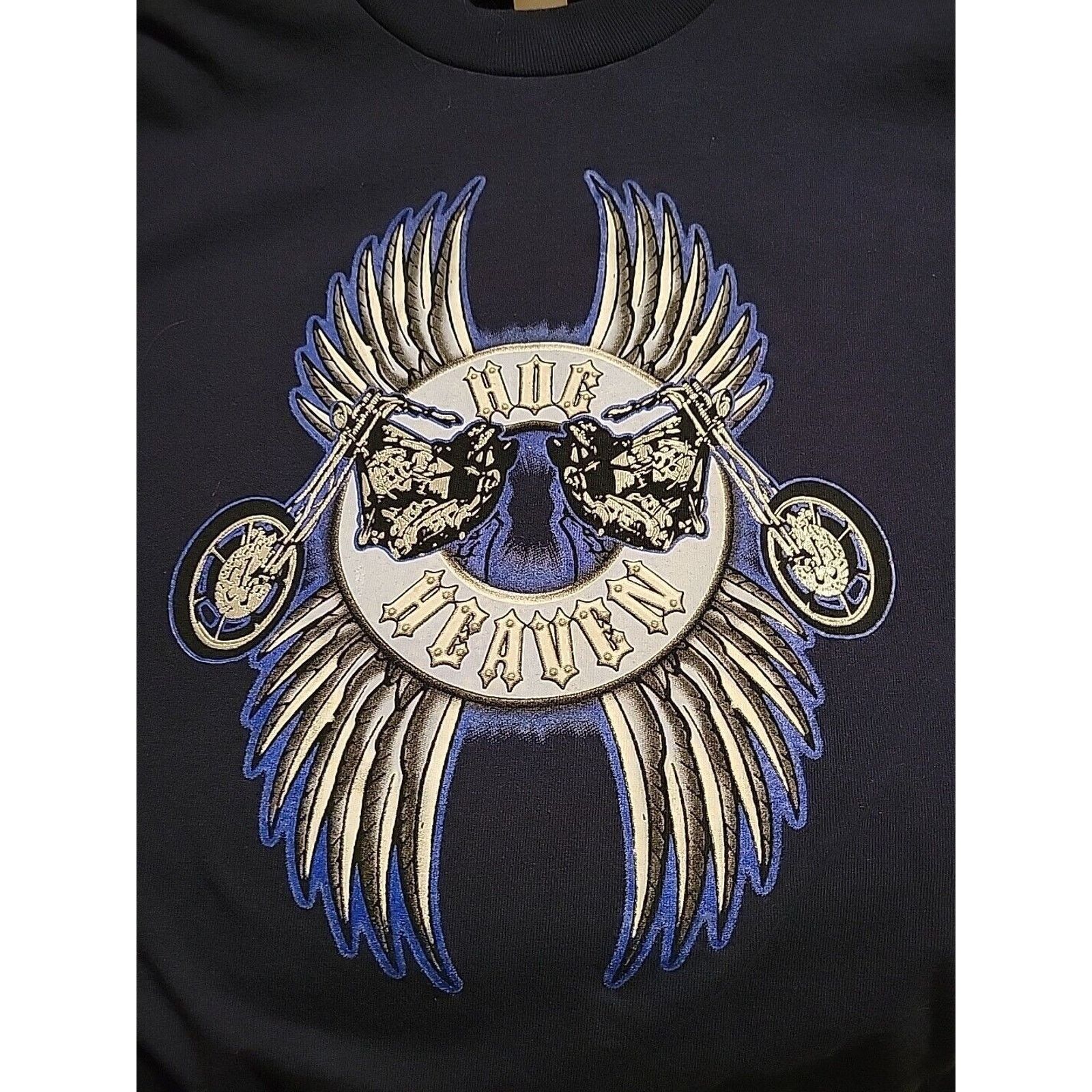 Other Harley Hog Heaven Angel Wing TShirt Sz LG Athletech Navy Size US L / EU 52-54 / 3 - 2 Thumbnail