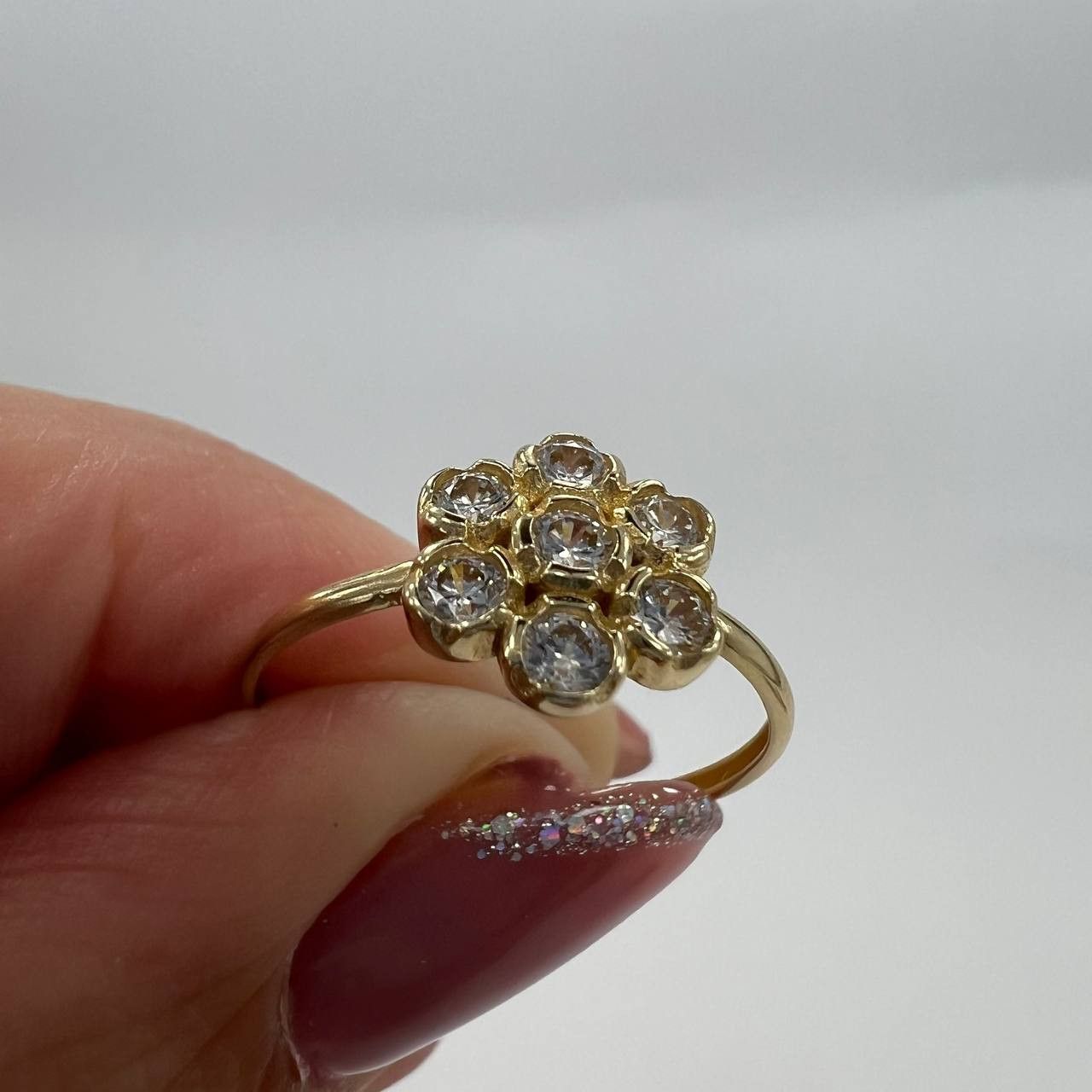 Other New 14K Solid Gold Ring 1.4g – Cluster Flower Design Size ONE SIZE - 8 Thumbnail