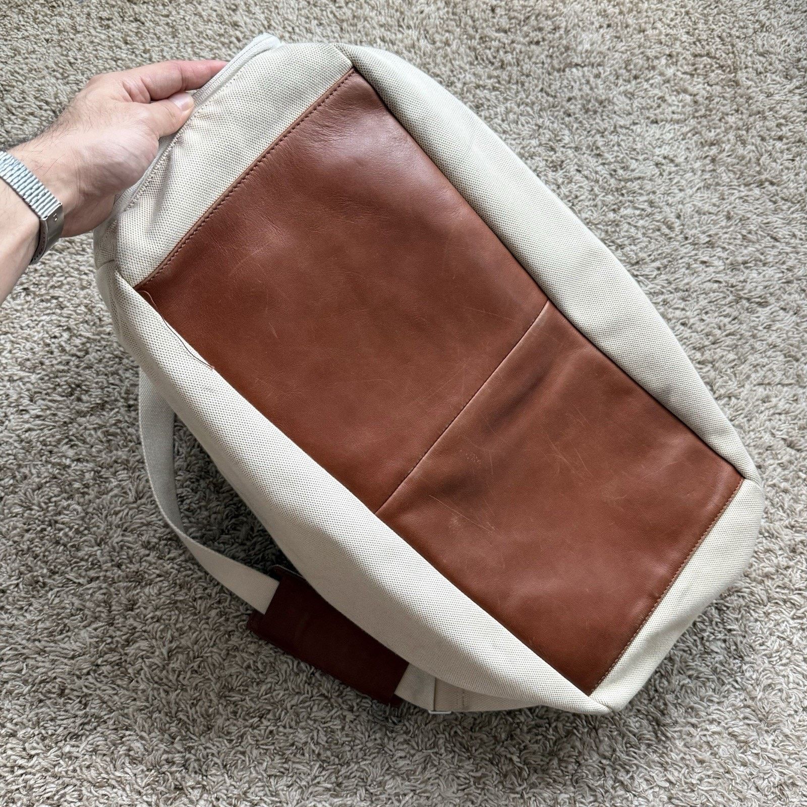 Away Travel Away The Everywhere Weekender Canvas Duffle Bag White Brown Size ONE SIZE - 4 Thumbnail