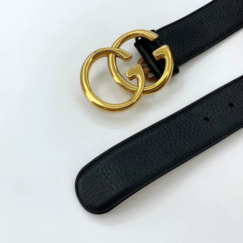 Gucci Gucci Black double G smooth gold buckle belt 2502-Nextarrow Size ONE SIZE - 4 Thumbnail