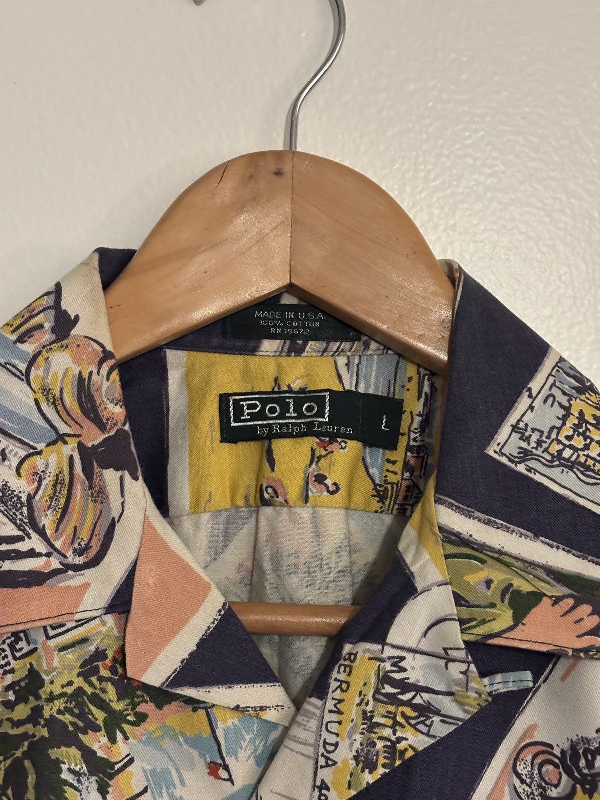 Polo Ralph Lauren Vintage Ralph Lauren Hawaiian Shirt Post Card Camp Collar Size US L / EU 52-54 / 3 - 3 Thumbnail