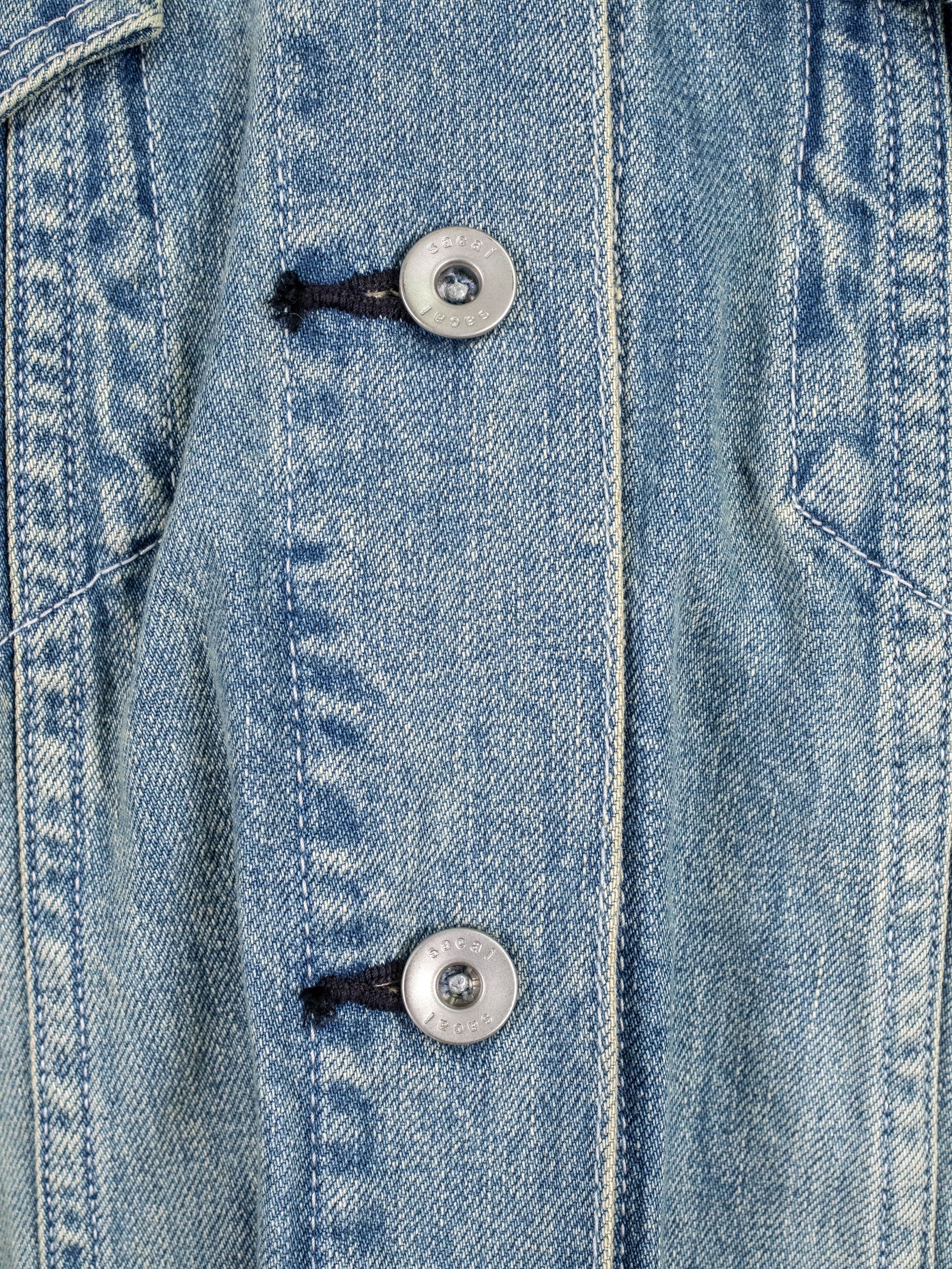 Sacai Sacai Blue Washed Denim Jackets With Fur Collar Size S / US 4 / IT 40 - 6 Thumbnail