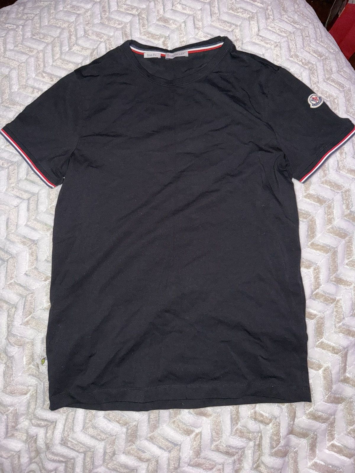 Moncler Moncler Tricolored-Trimmed Cotton TShirt Size US S / EU 44-46 / 1 - 1 Thumbnail