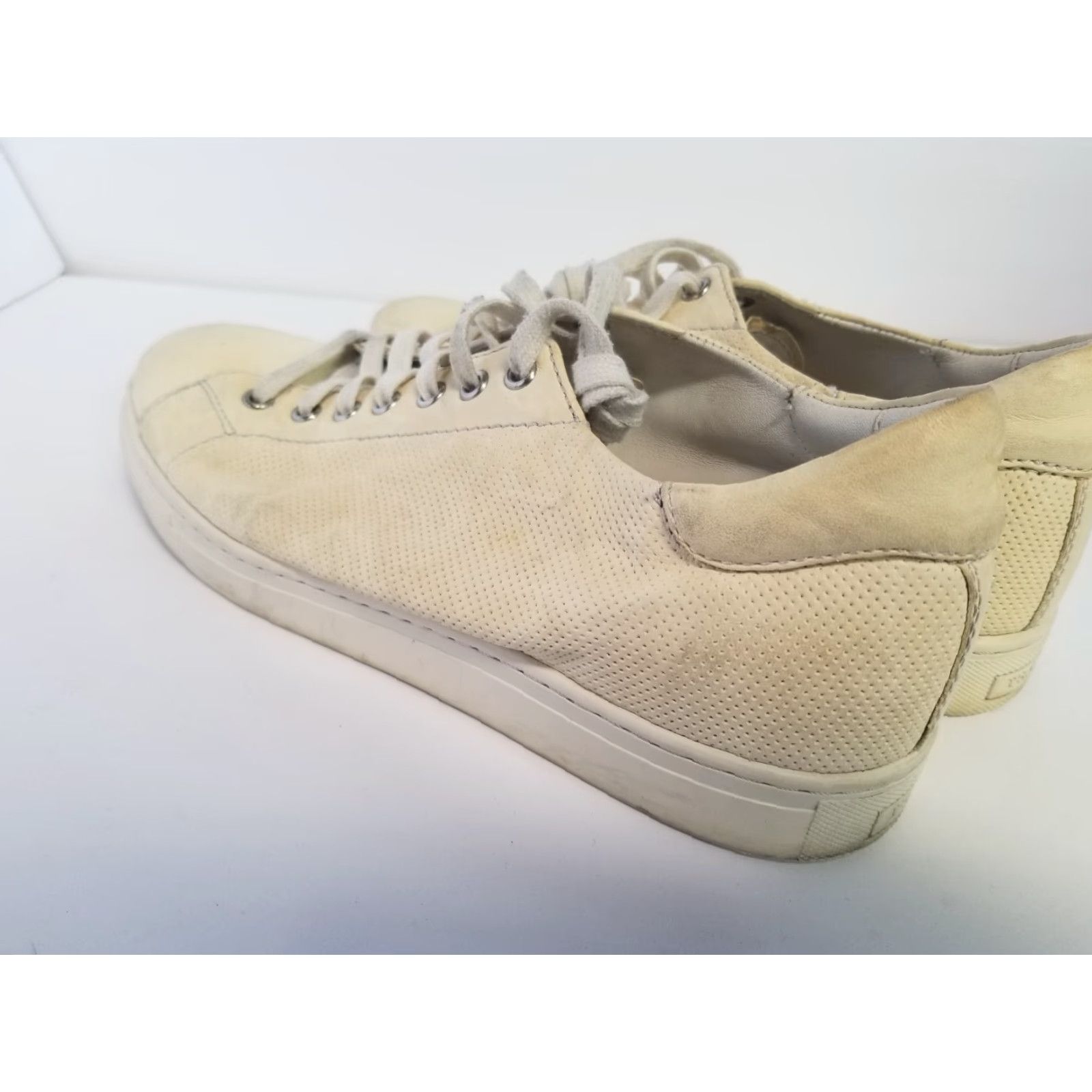 Vintage Trask Leather Comfort Lace Up Casual Sneakers Beige Men Size 9.5 Leather Sneaker Cushioned Rubber Casual Shoes M Vintage No Size US 10 / EU 43 - 4 Thumbnail