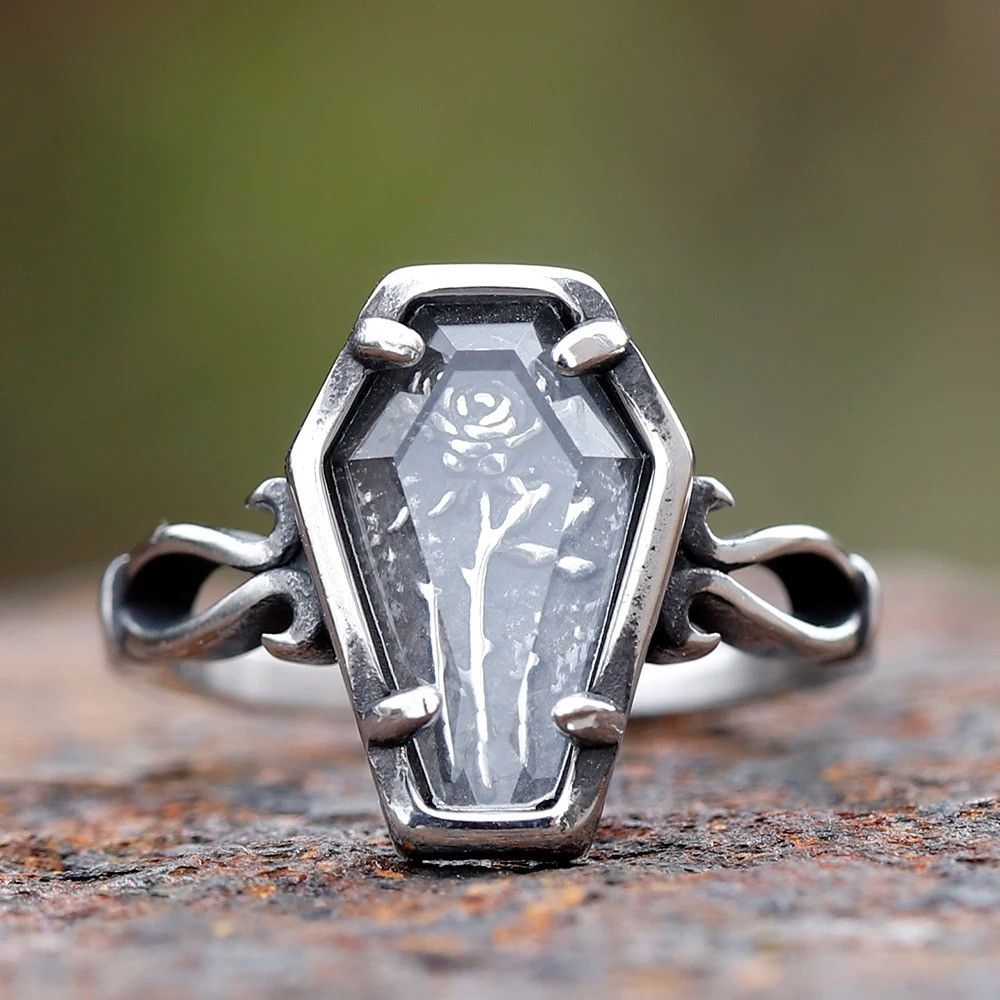 Jewelry Coffin Flower Ring Size ONE SIZE - 3 Thumbnail
