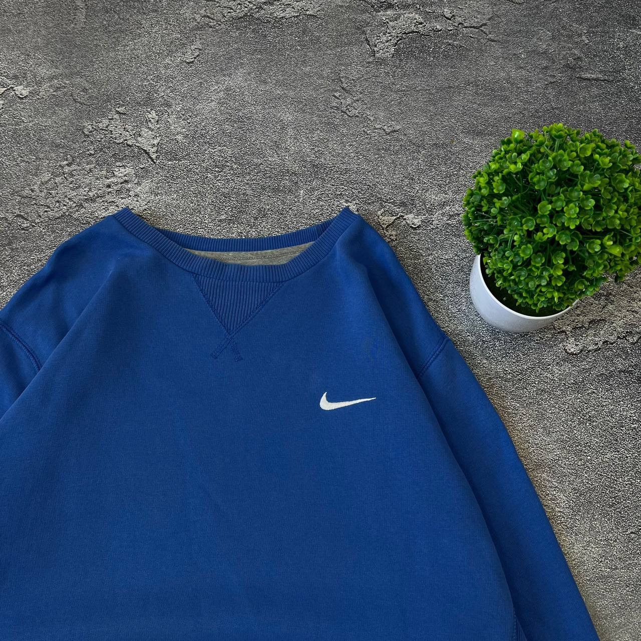 Nike Vintage Blue Sweatshirt Nike,basic mini logo y2k style Size US XL / EU 56 / 4 - 12 Thumbnail