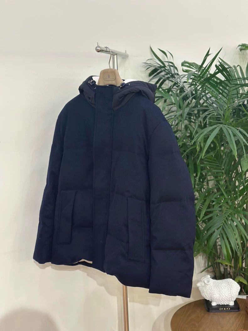 Loro Piana LORO PIANA Men's zipper hooded cashmere down jacket Size US M / EU 48-50 / 2 - 6 Thumbnail