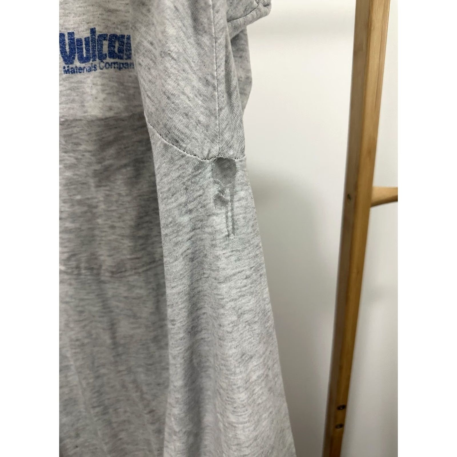Jerzees JERZEES T-Shirt VTG Vulcan Super Paper Thin Thrashed Distressed Worn Burnout Work XL Gray Mens Size US XL / EU 56 / 4 - 7 Thumbnail