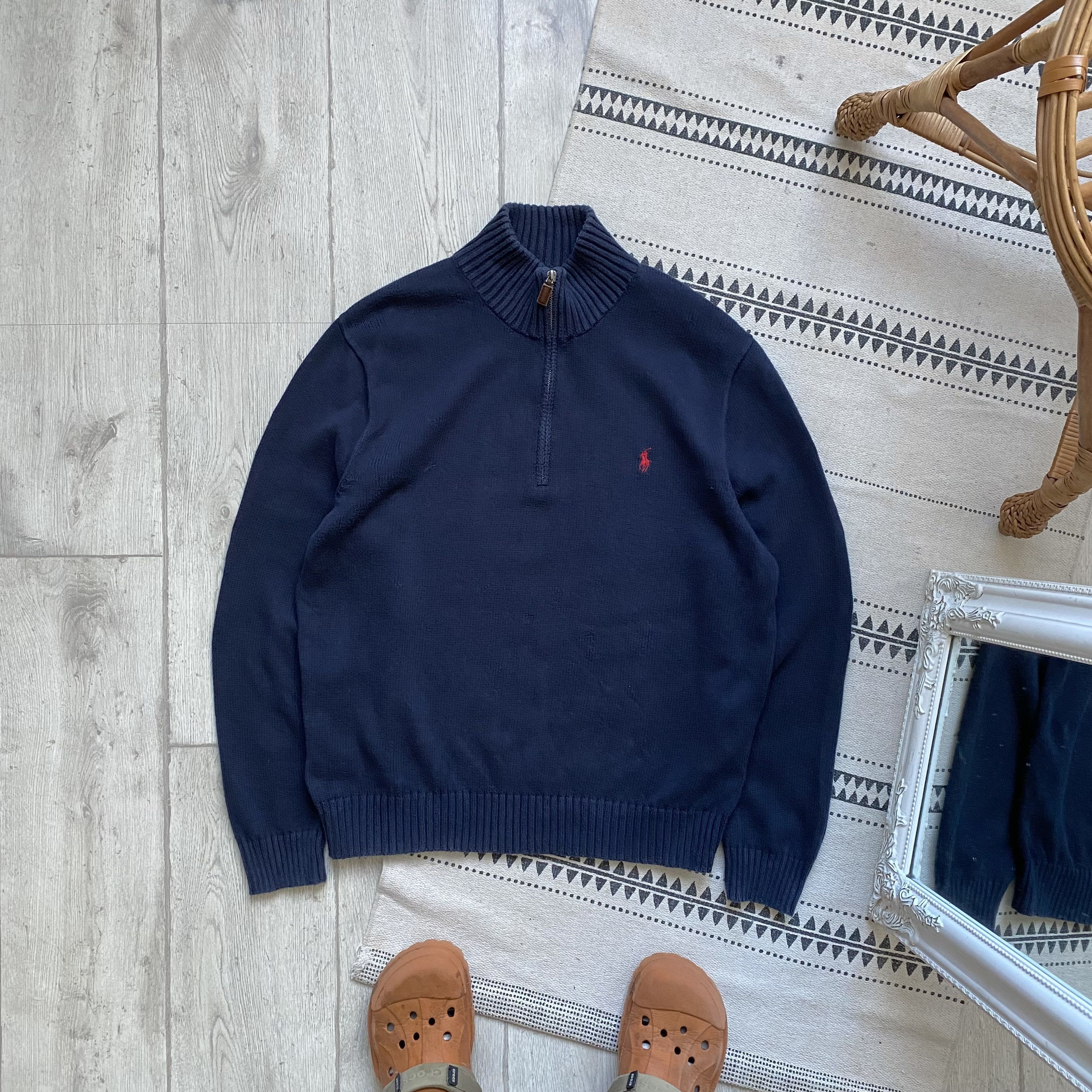 Polo Ralph Lauren 🐎 Vintage Polo Ralph Lauren Zip Knit Sweater Sweatshirt Size US L / EU 52-54 / 3 - 1 Thumbnail