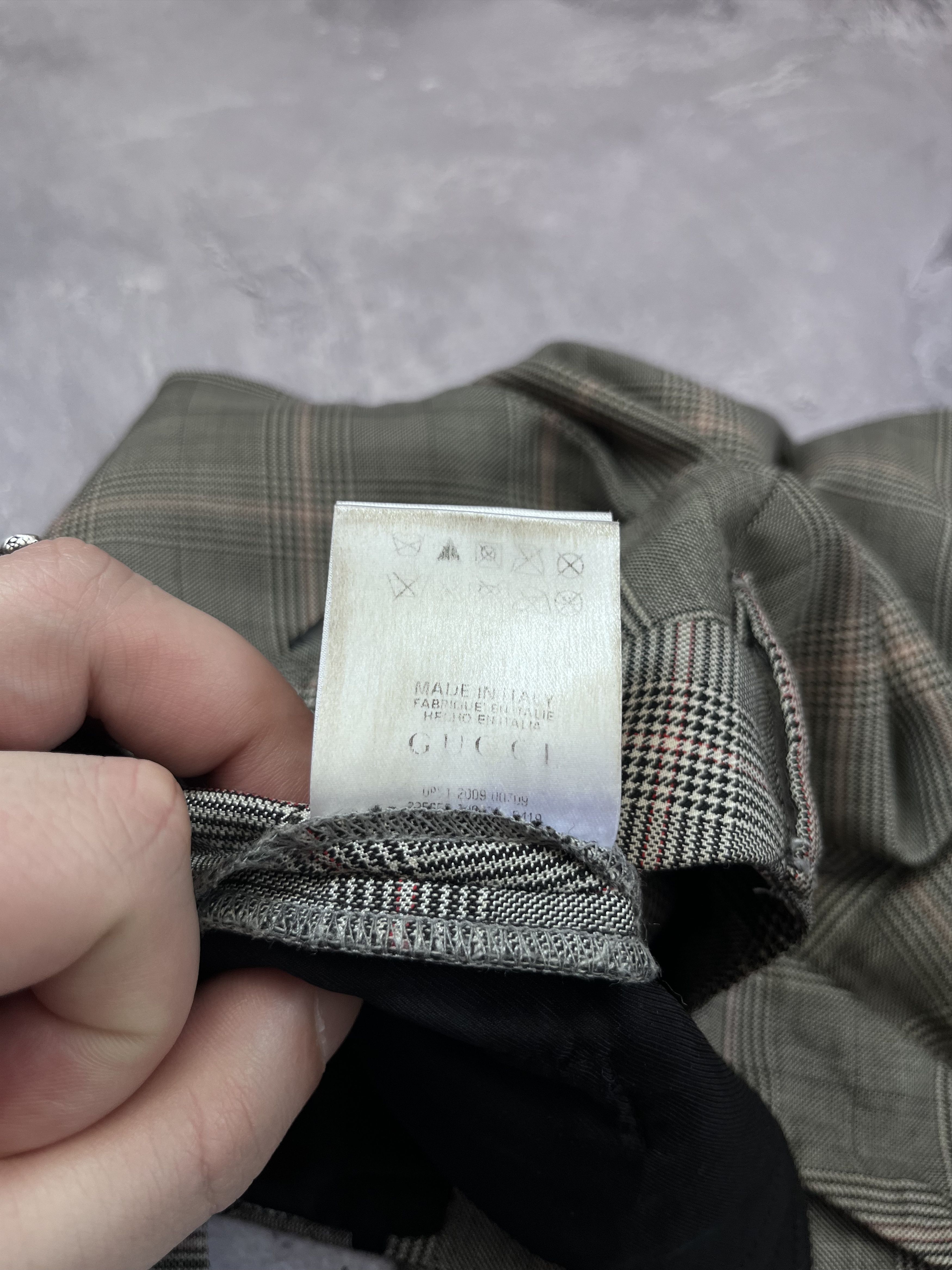 Gucci Gucci Tom Ford Era Silk/Wool Gray Check Trousers Pants Size 28" / US 6 / IT 42 - 14 Thumbnail